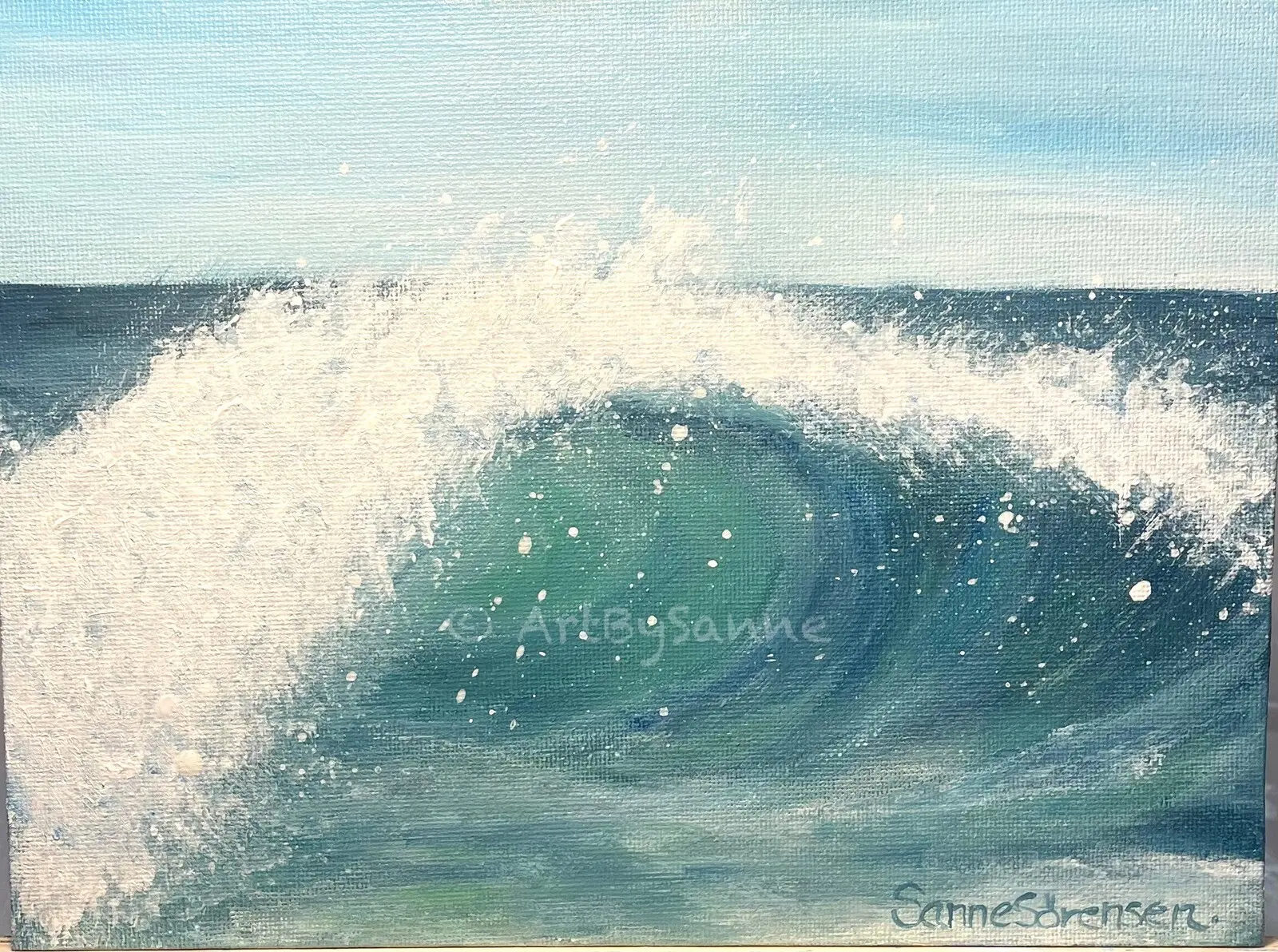 Akrylmålning VÅGA av Sanne Sorens