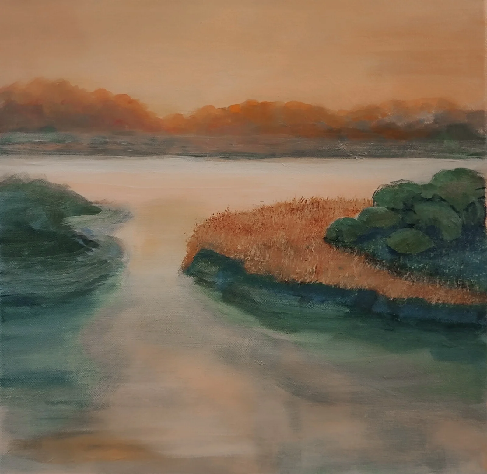 Akrylmålning När morgonen lättar av Ola Arven