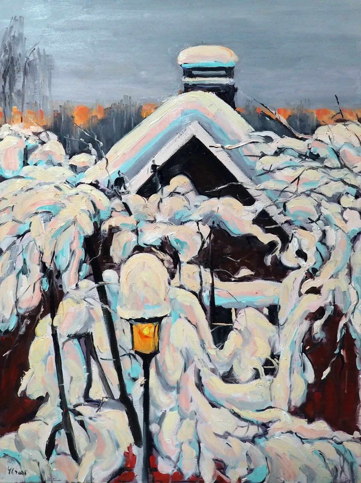 Oljemålning Vinterlandskap av Yuanyuan Liu