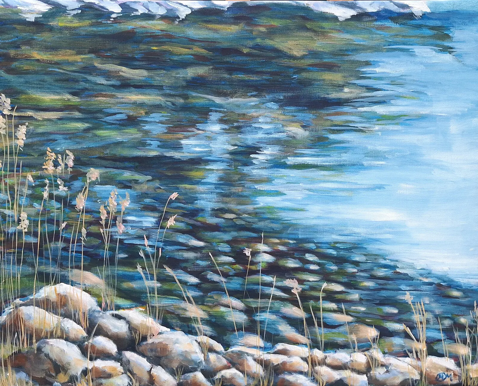 Oljemålning Vattenbryn ute vid Lövhagen av Maria Oscarsson Marle