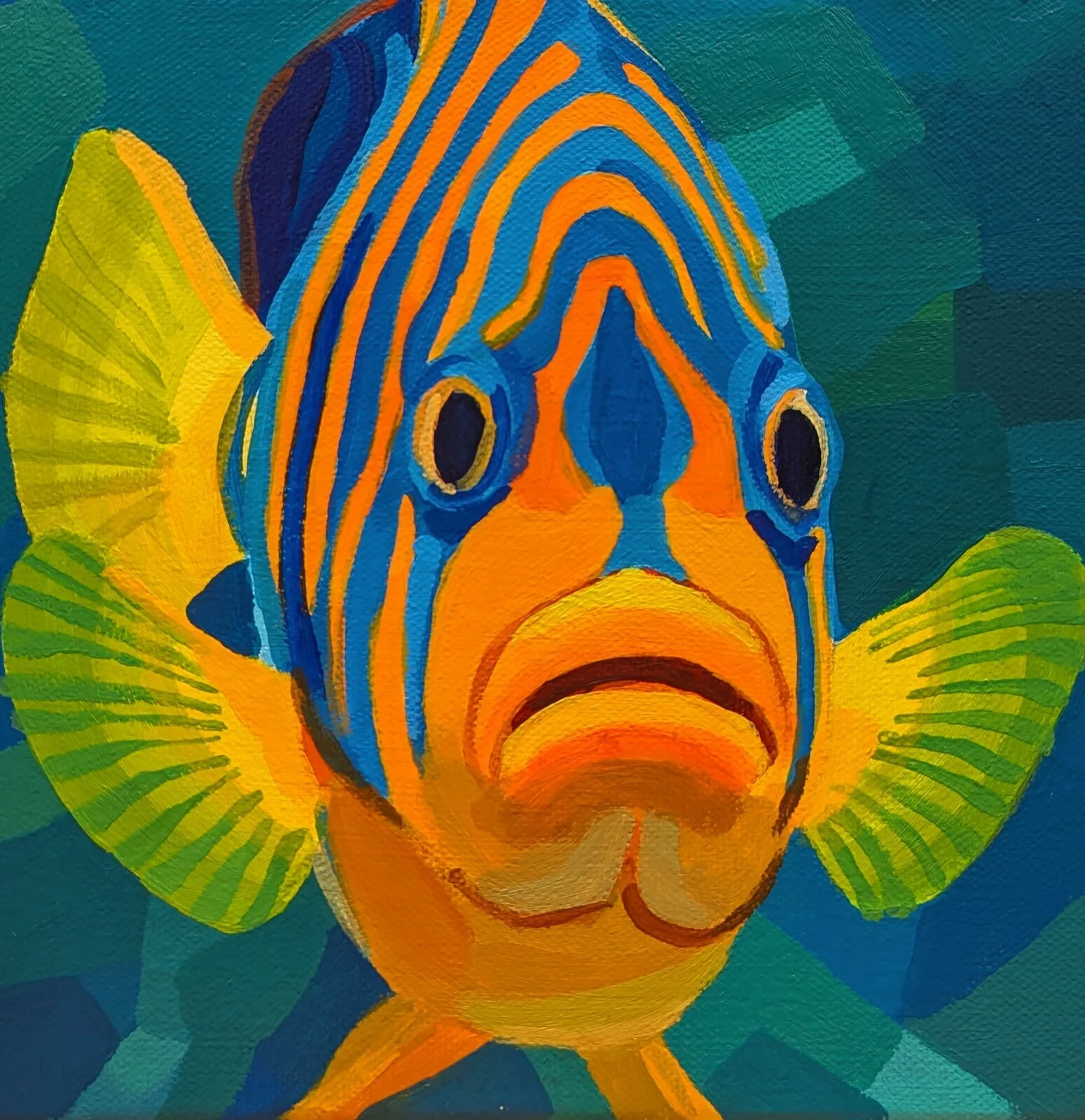Akrylmålning Fisk #3 av Josef Petersson