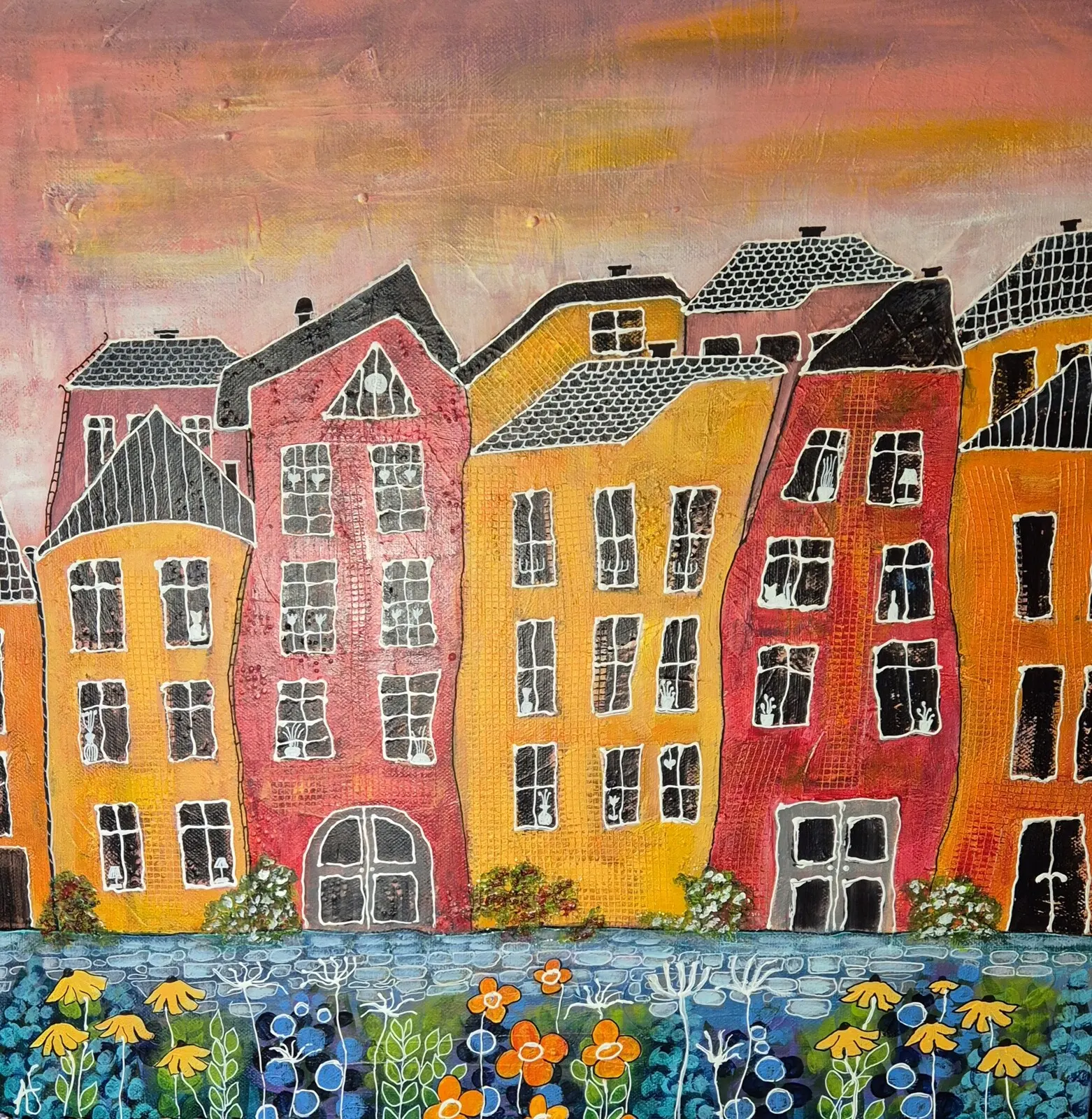 Akrylmålning Stillhet i färg av Annelie Jonsson