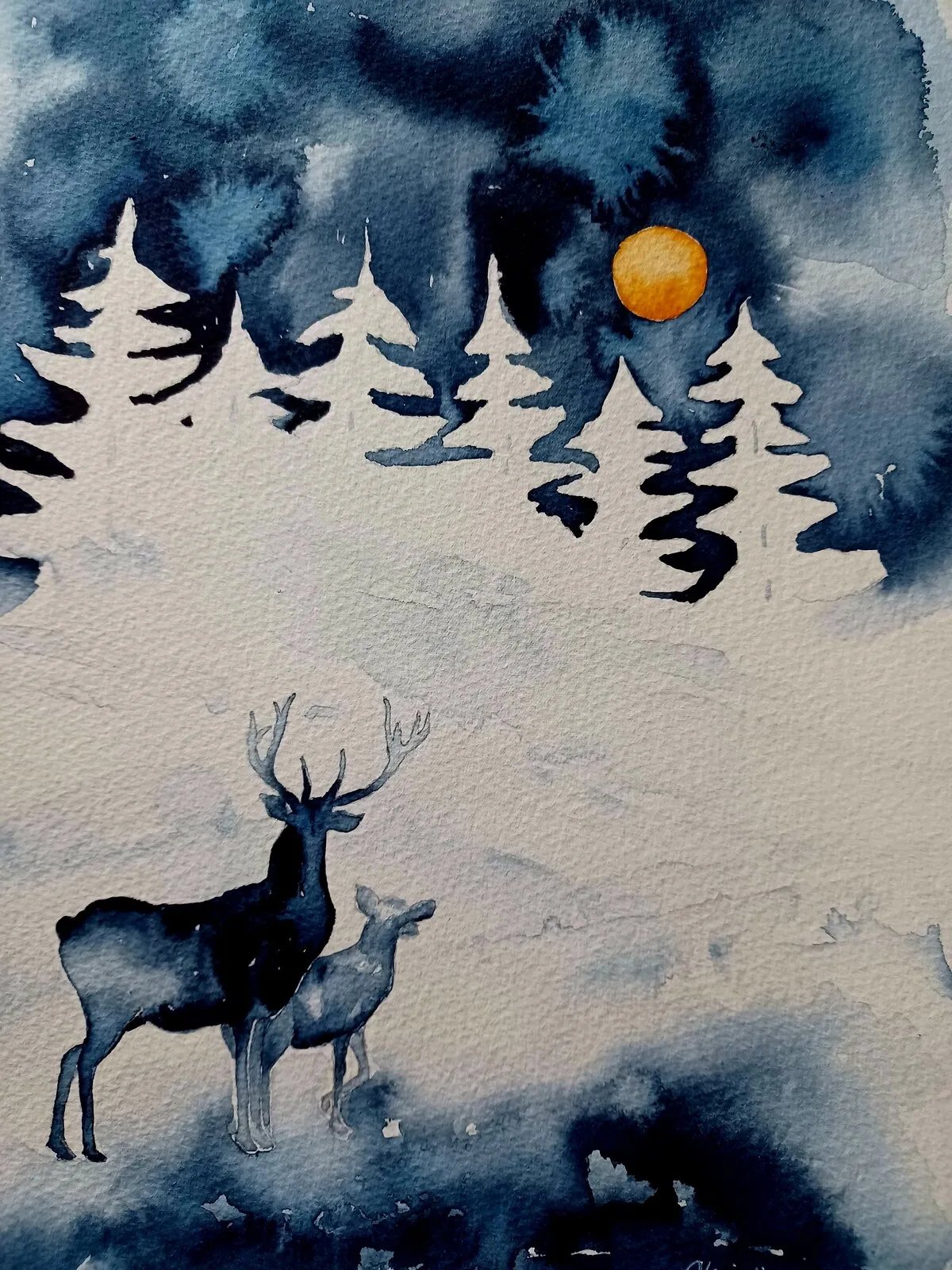 Akvarell Vi två av Christina Harrefors