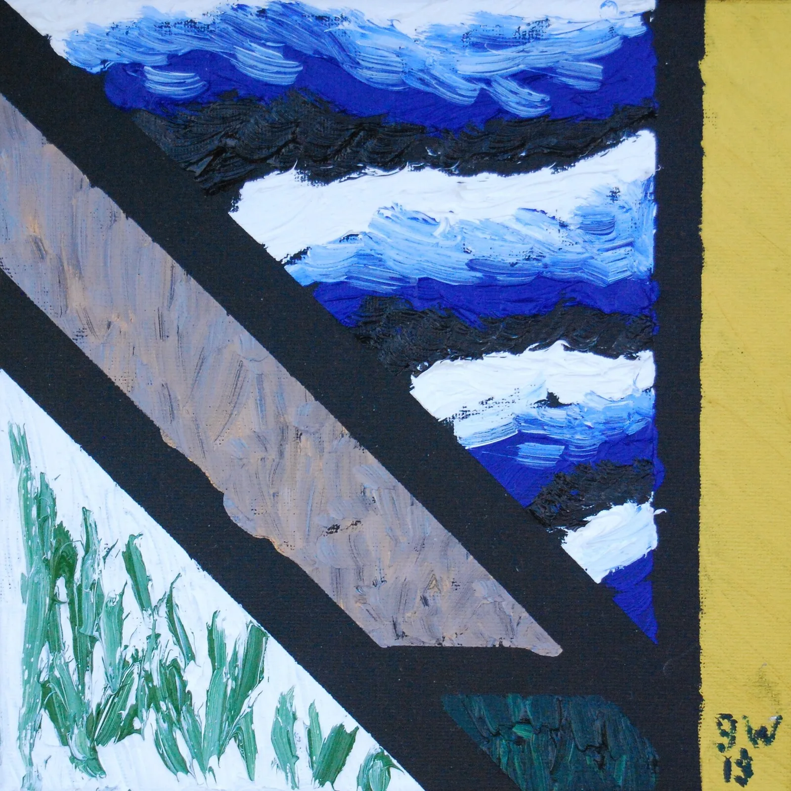 Oljemålning Stranden av George Wiil