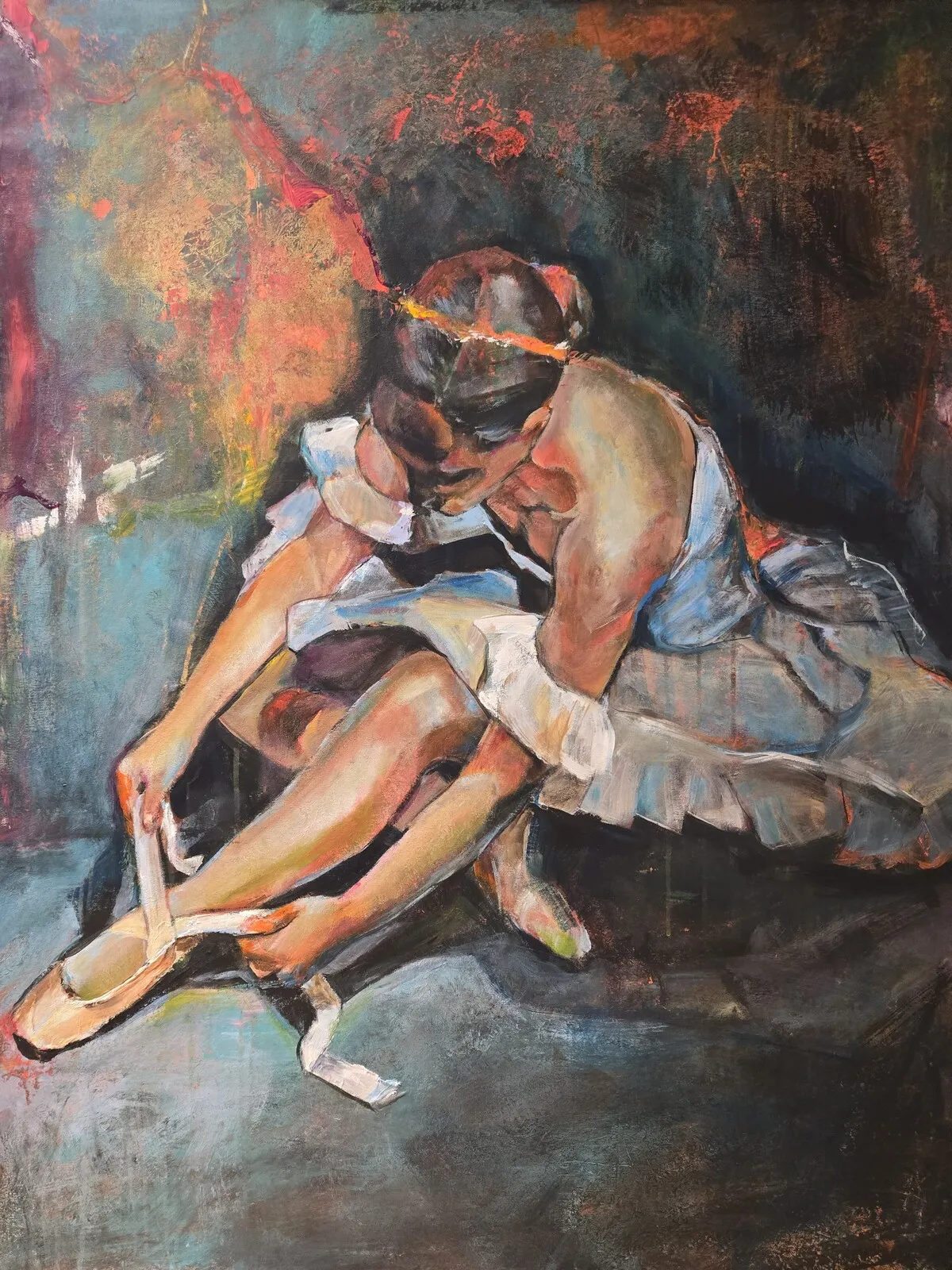 Akrylmålning Ballerina in Abstraction. av Lana BLINK