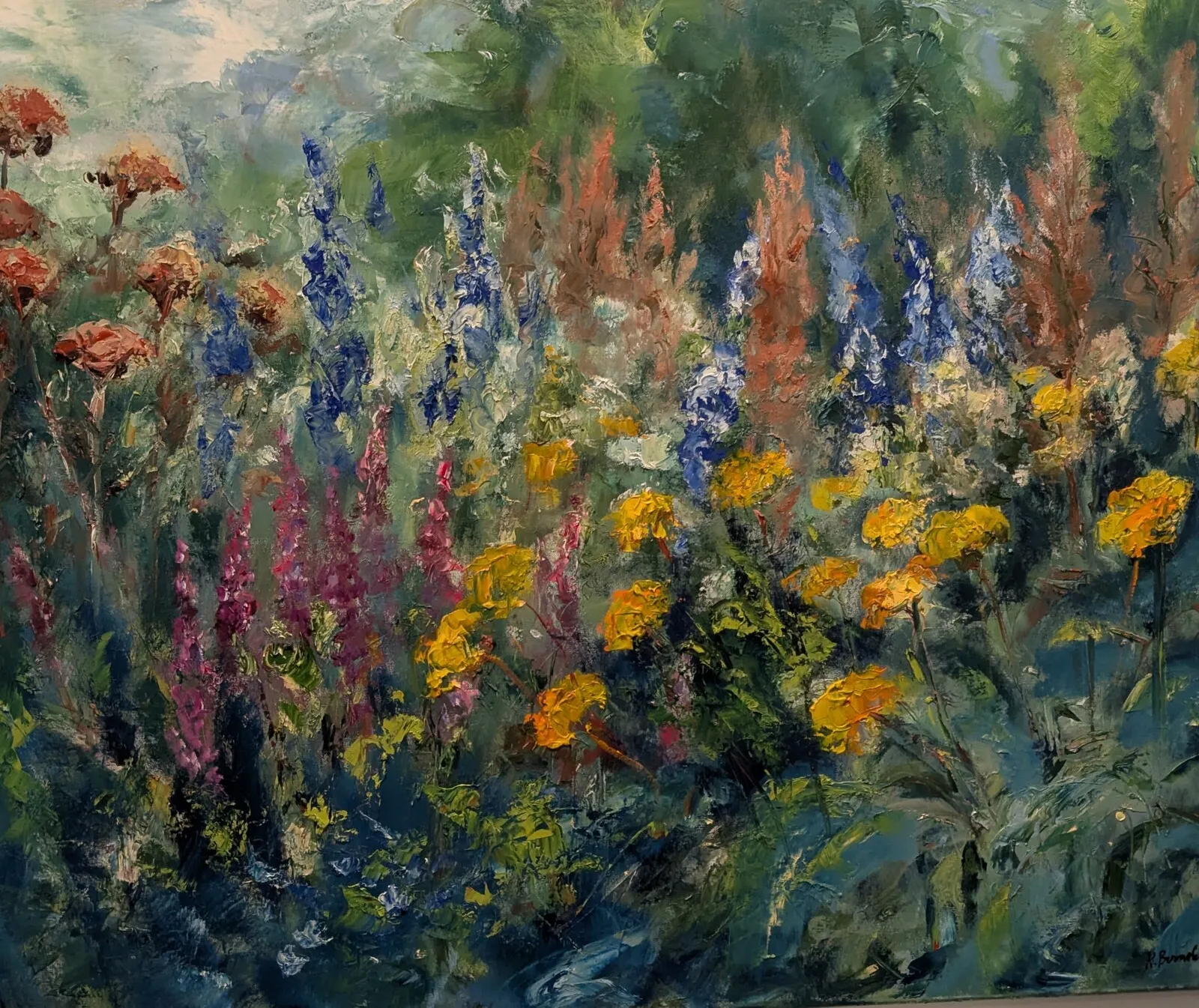 Oljemålning Blomstertäppan av Kathrin Bernekorn