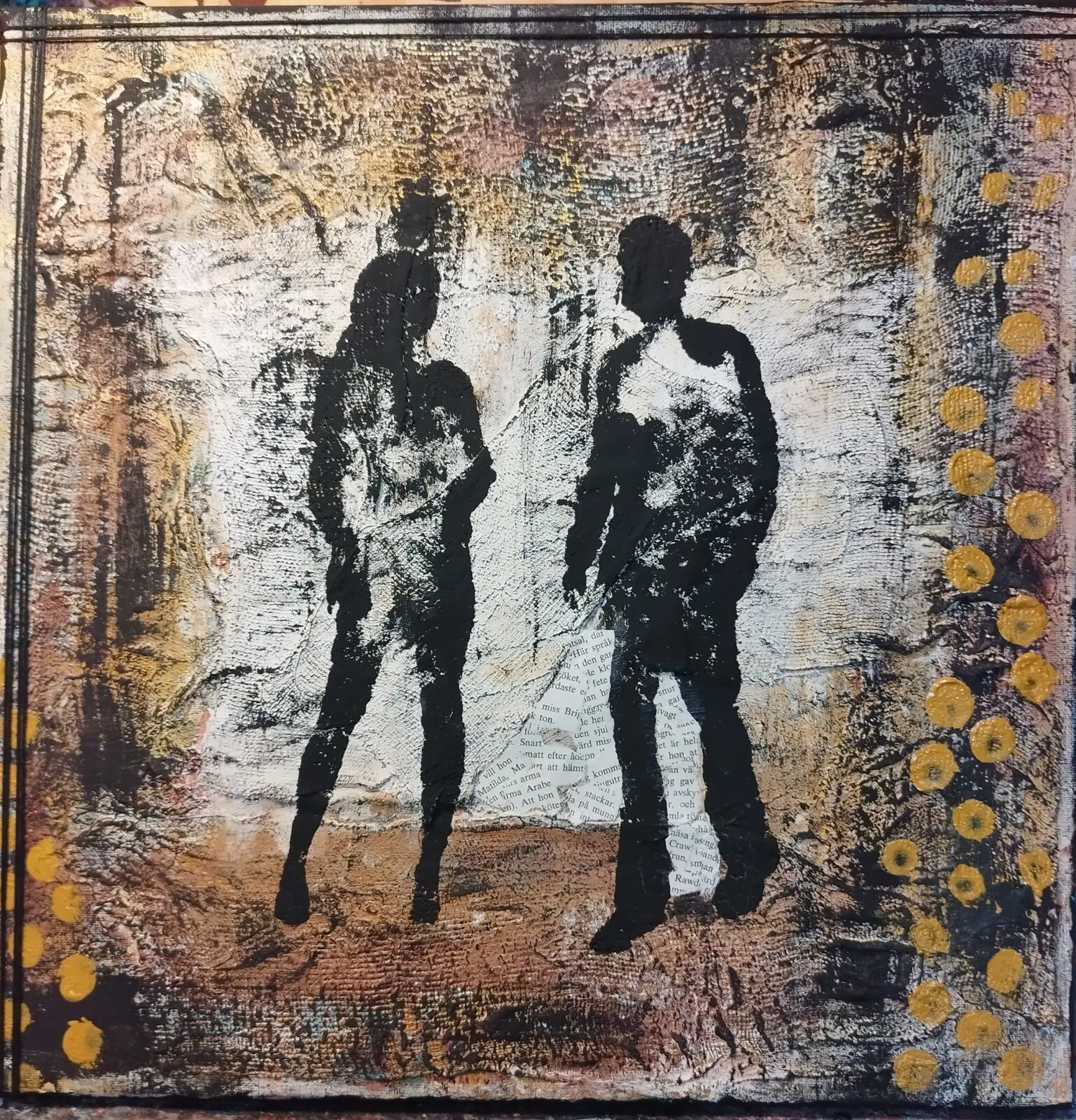 Akrylmålning Between the rooms av Ann-Christin Andersen