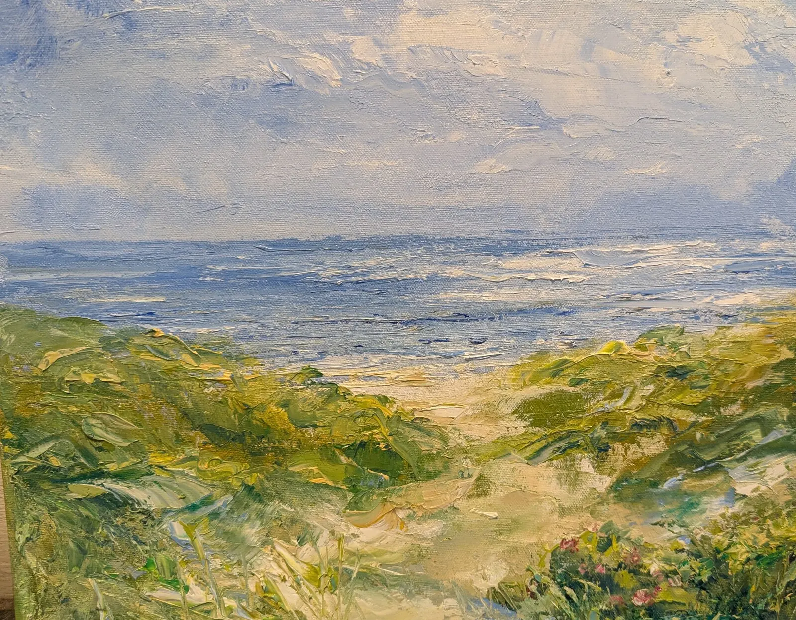 Oljemålning Sommarhav av Kathrin Bernekorn