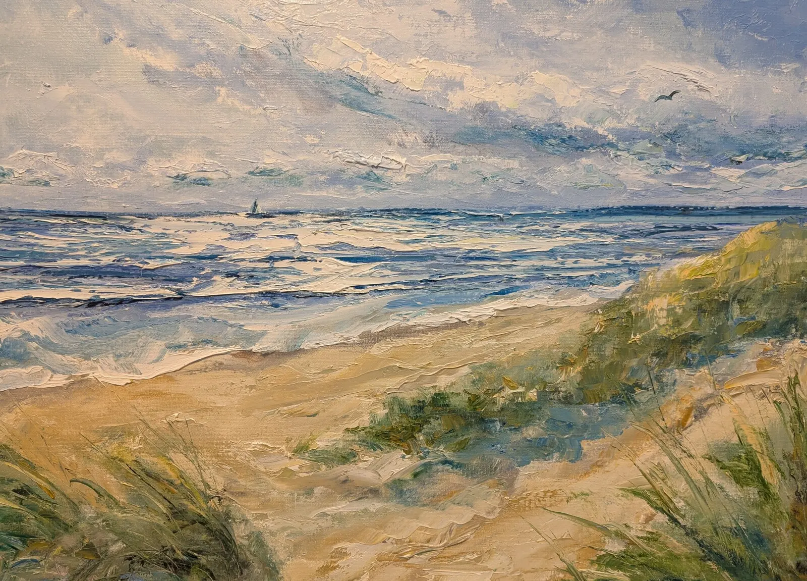 Oljemålning Falsterbo strand av Kathrin Bernekorn
