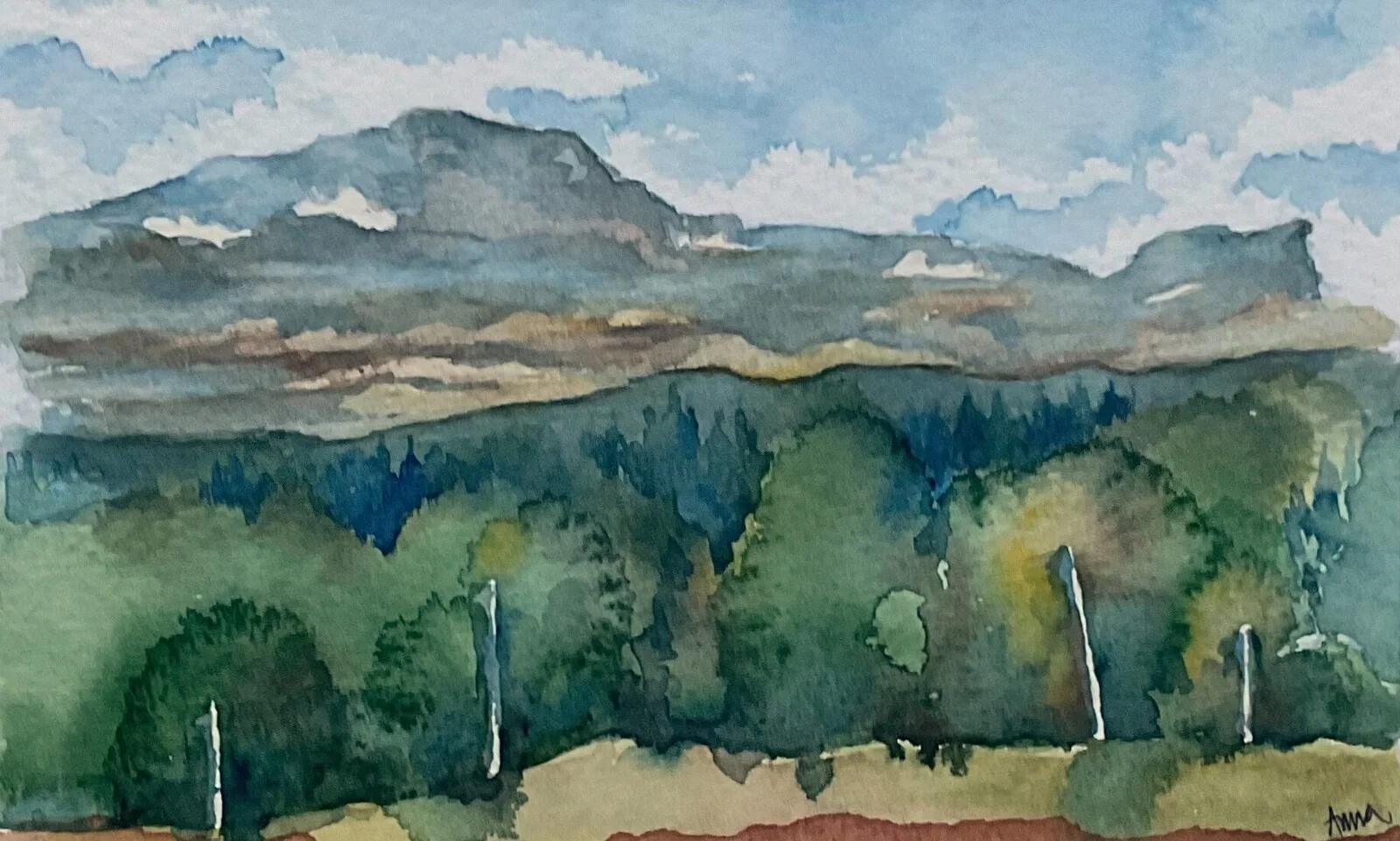 Akvarell Åreskutan av Anna Sundkvist / @veras_akvareller