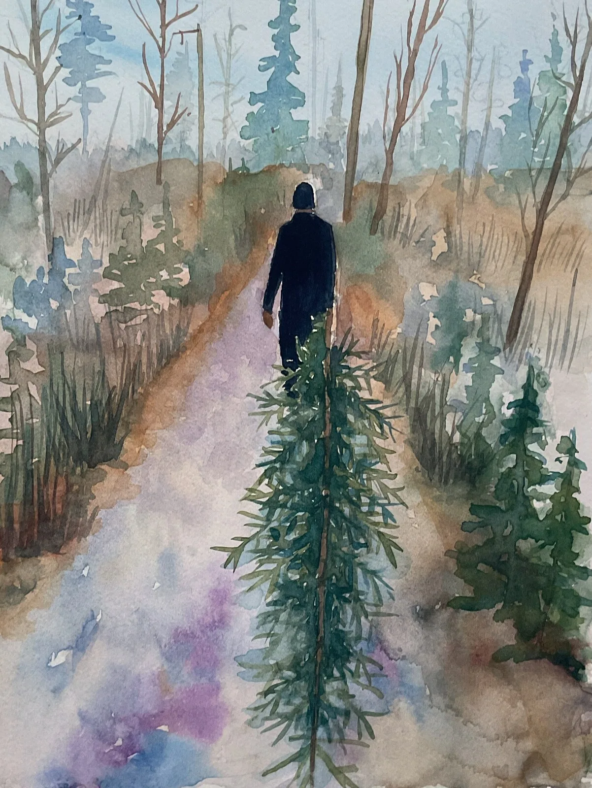 Akvarell Granhämtaren av Anna Sundkvist / @veras_akvareller