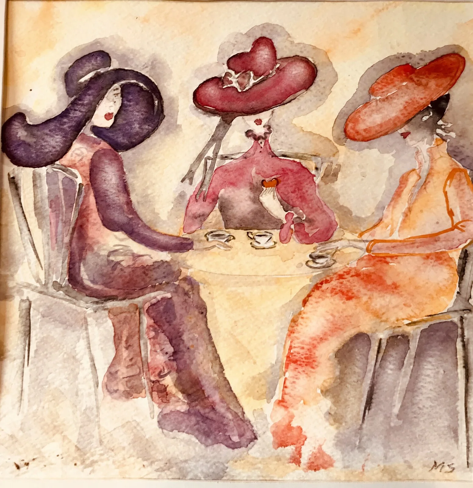 Akvarell Powerladies av Marita Skoglund