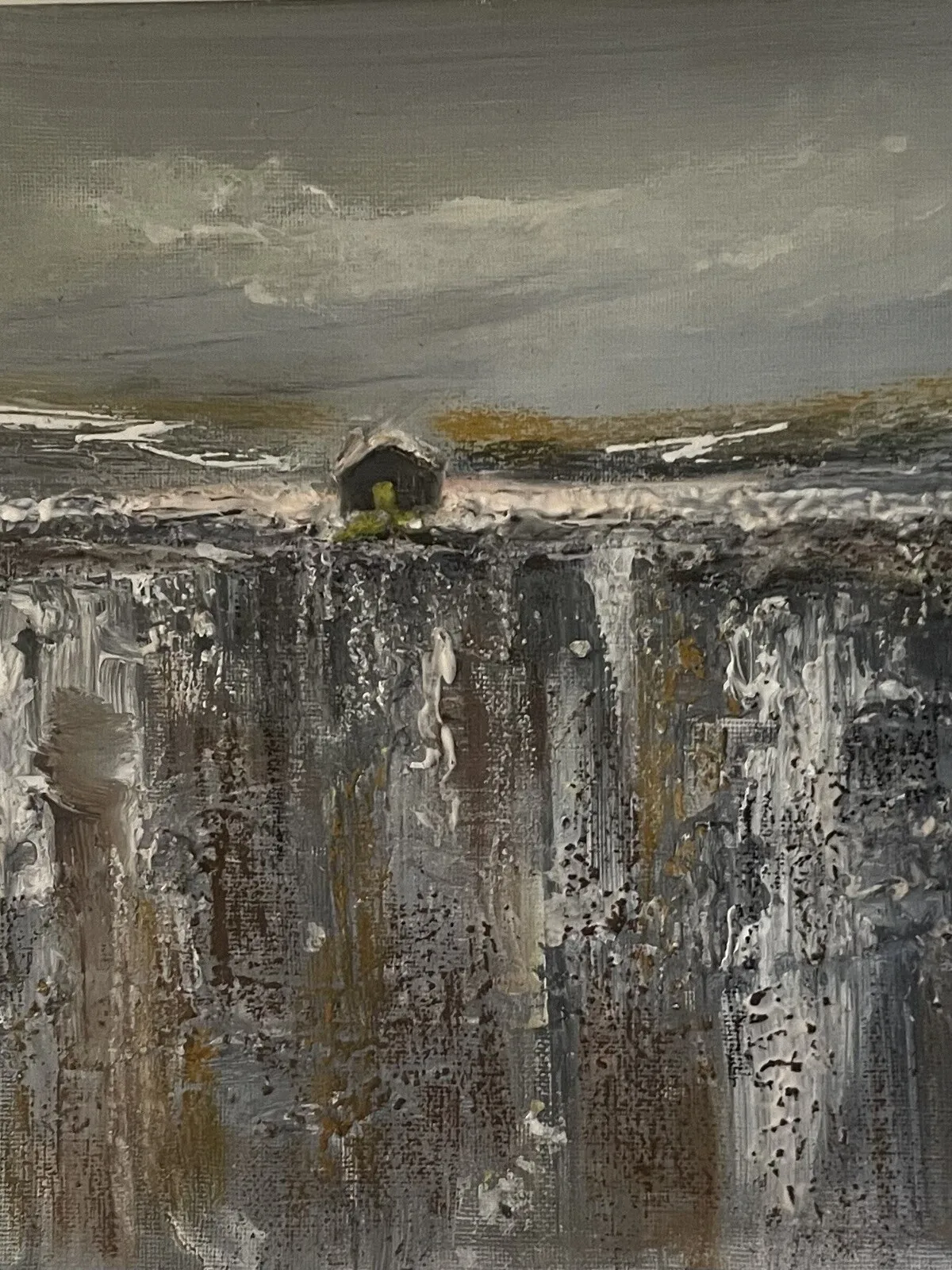 Akrylmålning Alone on a cliff av Donna Lee Johansson