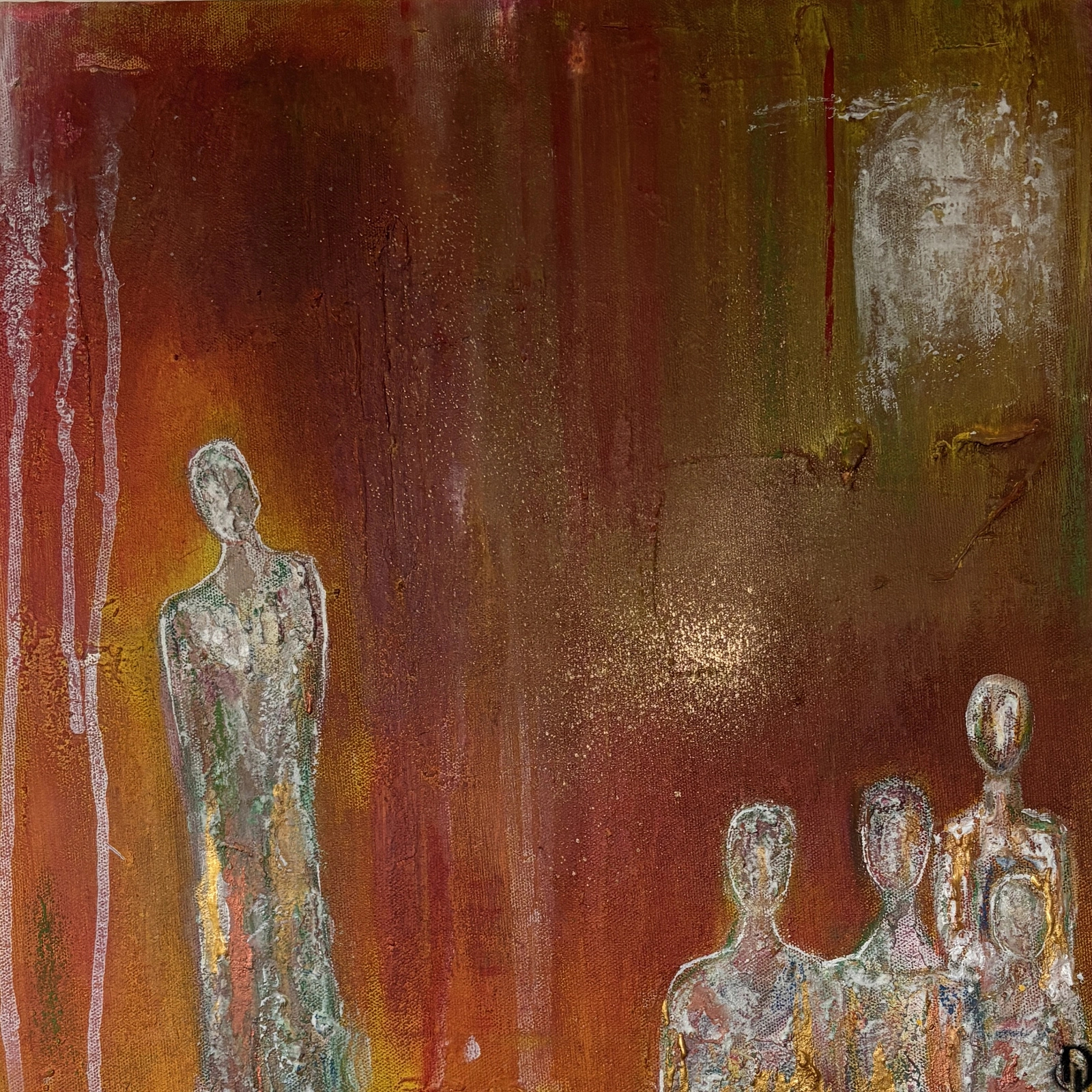 Akrylmålning The artist’s perspective- Abstrakt figurativ akrylmålning av Donna Lee Johansson