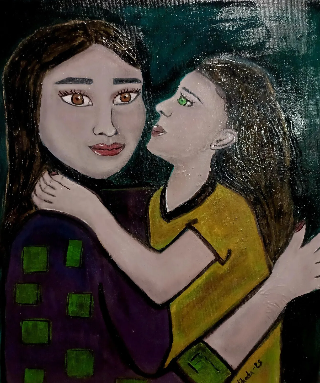 Akrylmålning Unconditional love av Nihada Karic Leranian