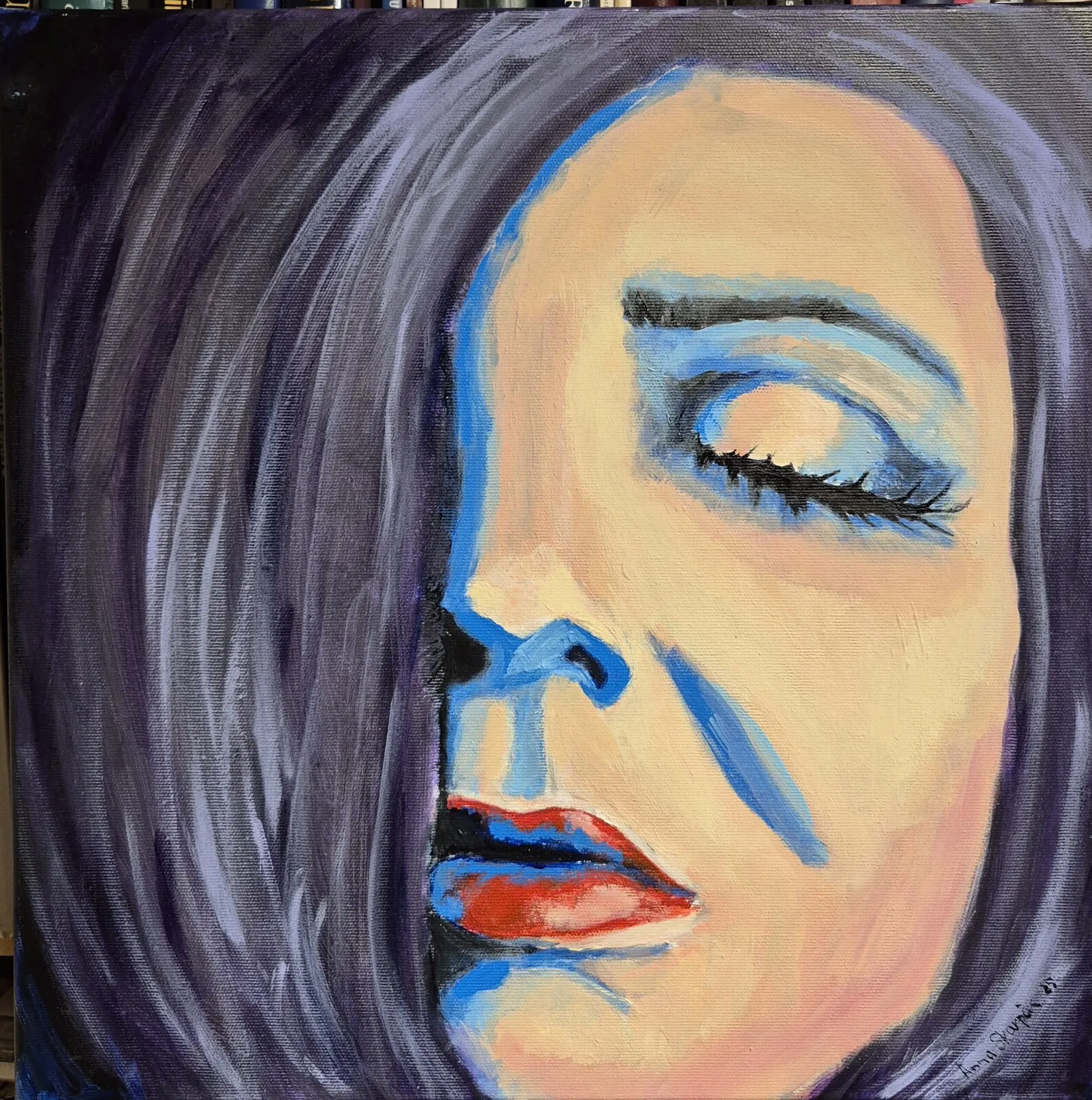 Akrylmålning Pleasure and pain av Anna Skarpås