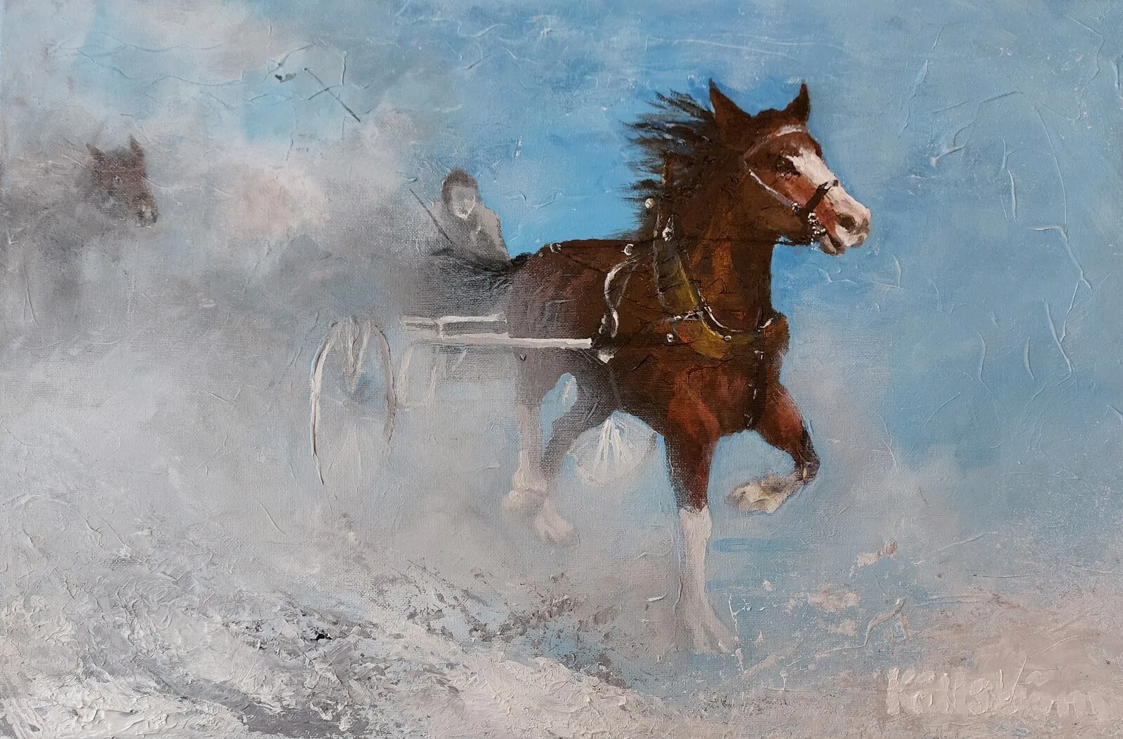 Akrylmålning Jakt av Bernt Källström