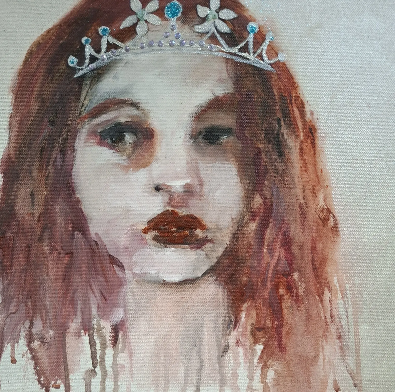 Akrylmålning Kitsch me up before you go go.. av Karin Sandström Krantz