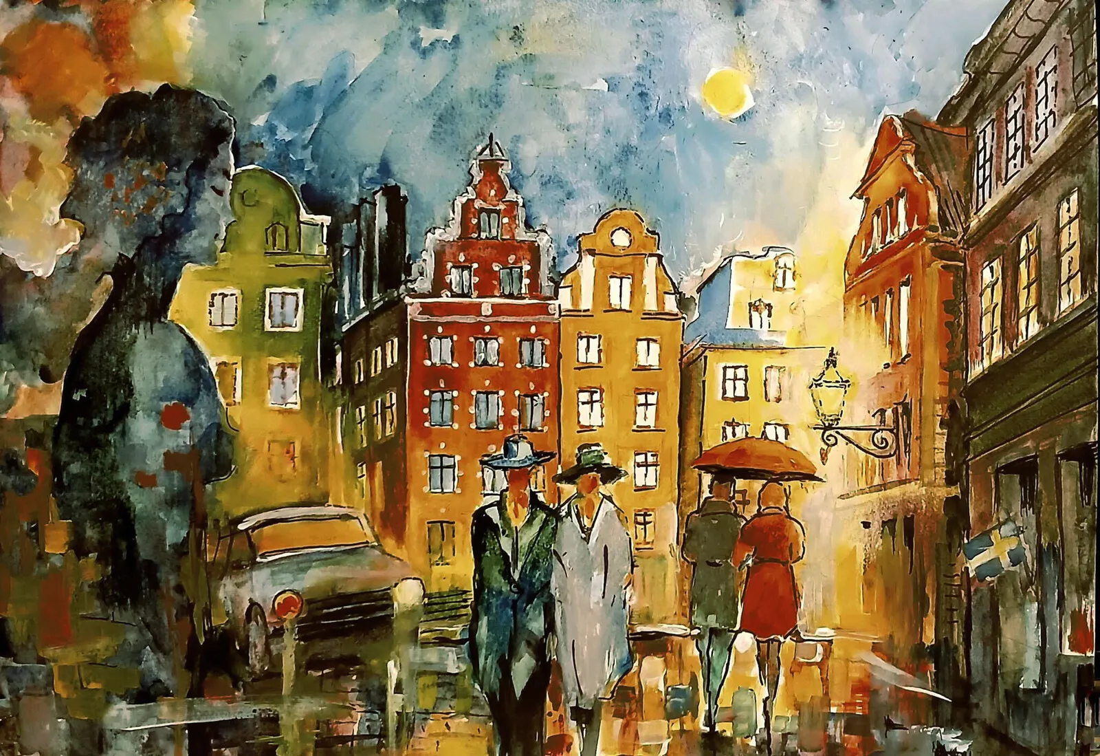 Akvarell Gamla stan av Dimitri Zukov