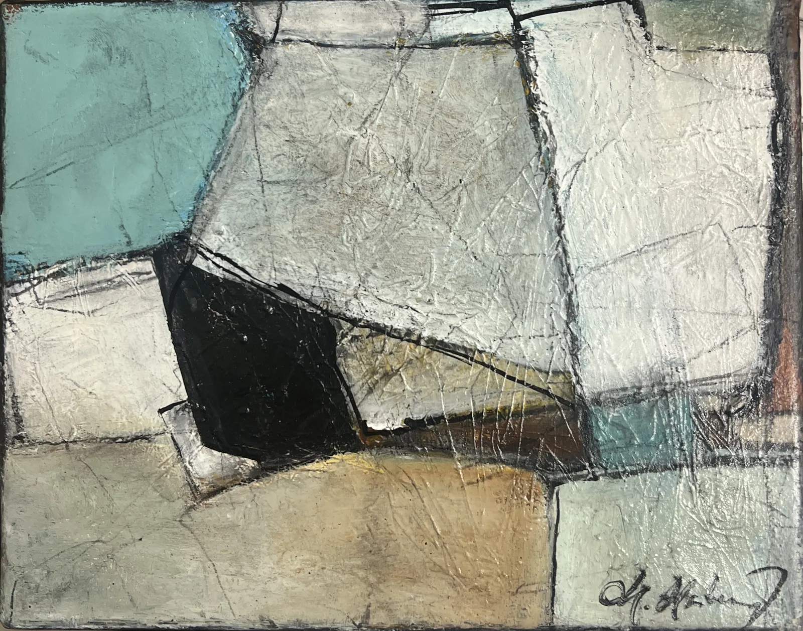 Akrylmålning Geometry 3 av Maria Hamberg