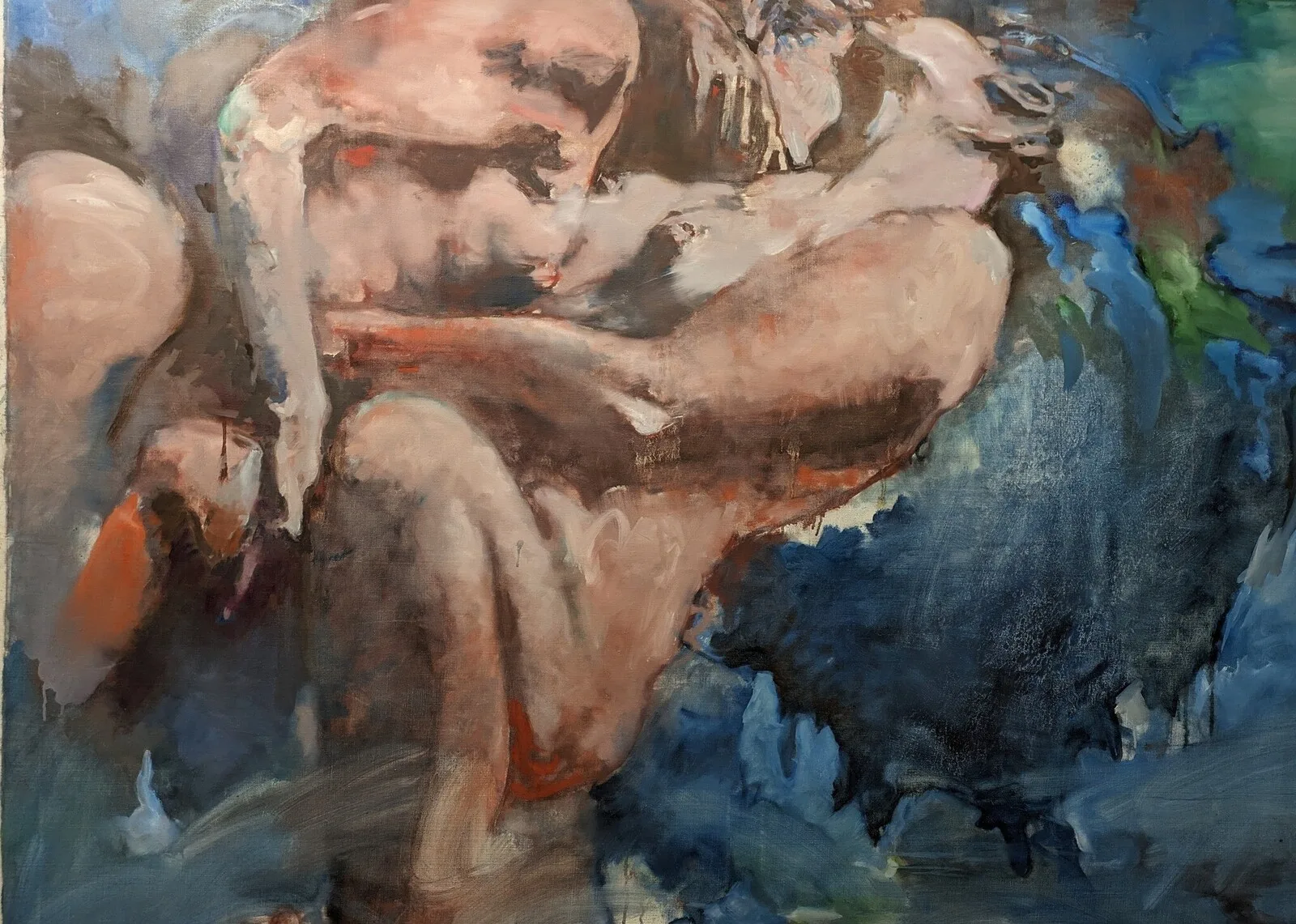 Oljemålning På flytande grund 2 av Berthel Martinson