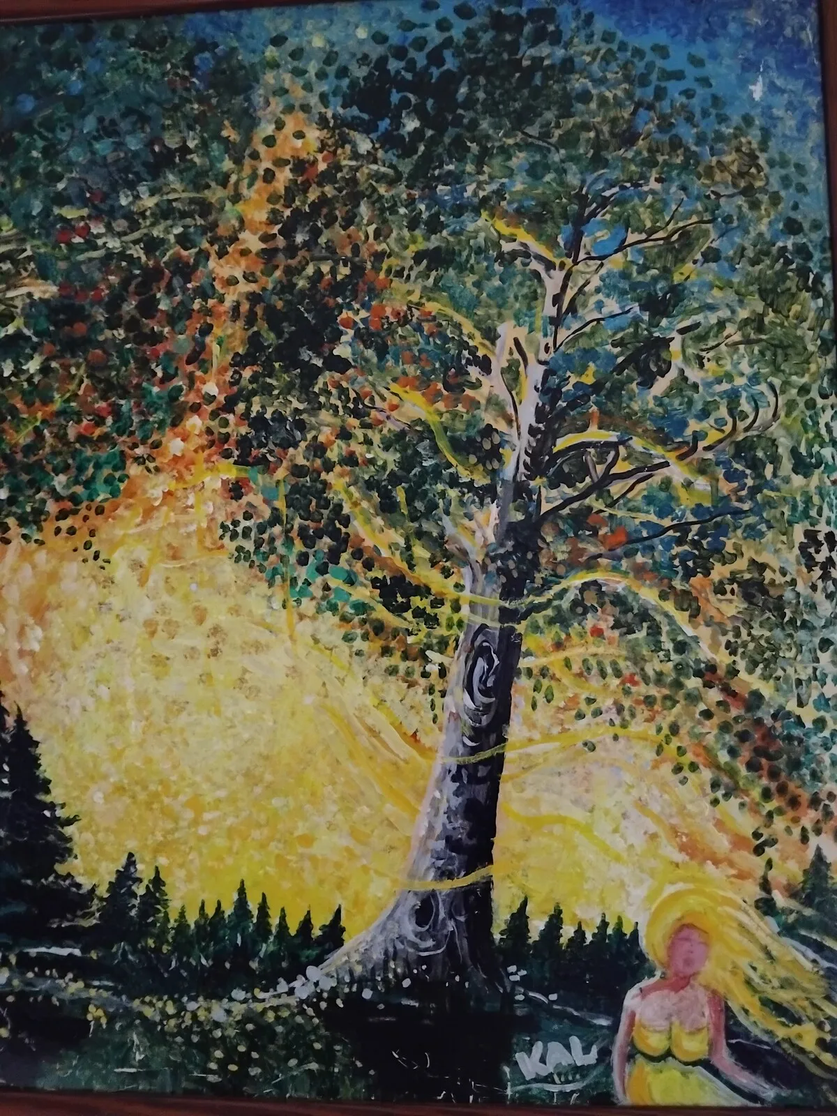 Oljemålning Utan titel av Karin Lidström