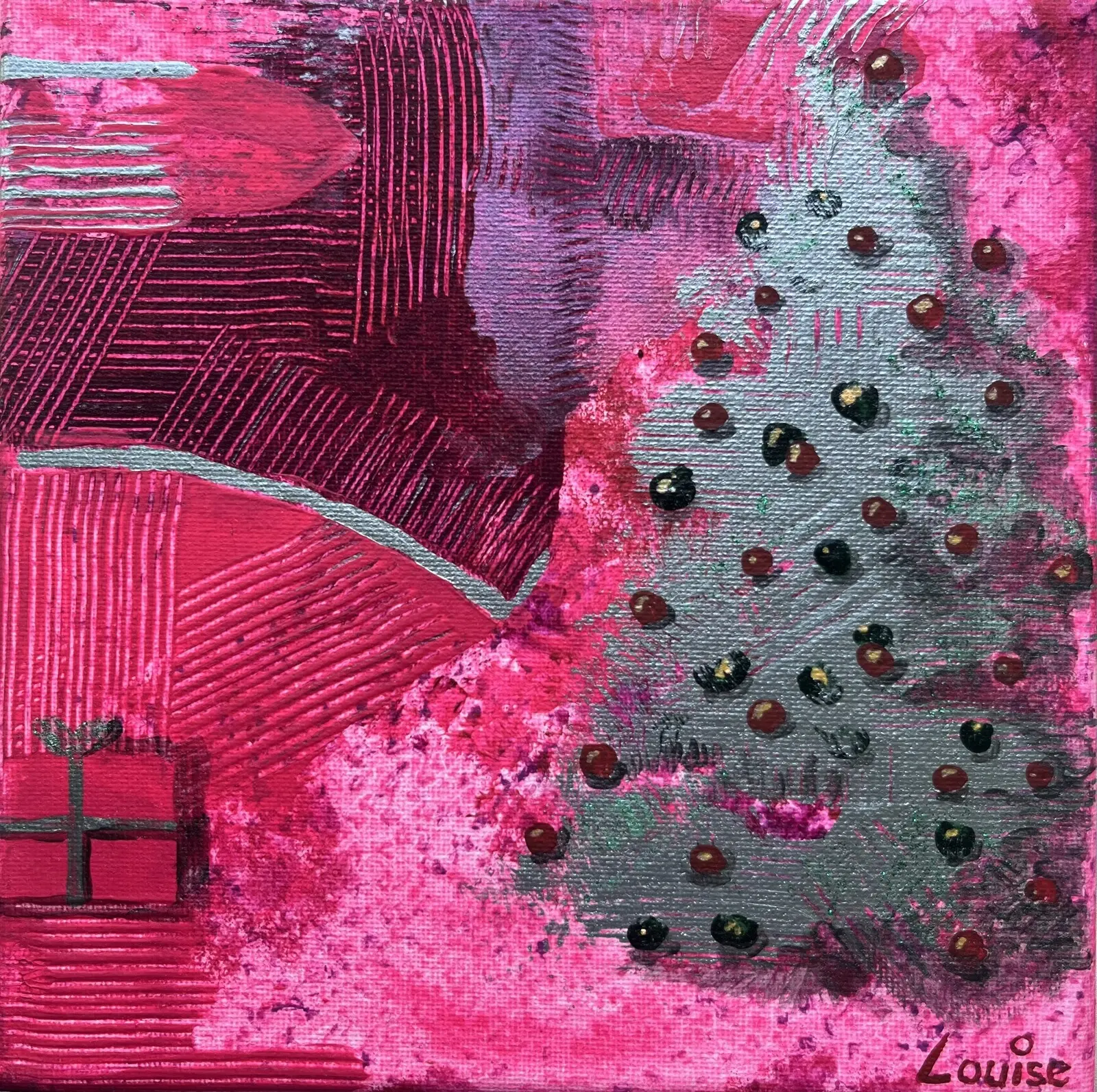 Akrylmålning Julgran av Louise Östberg