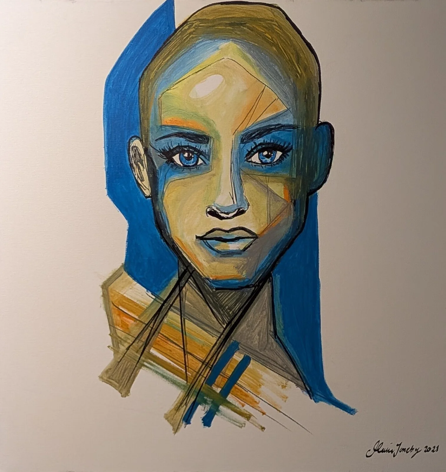 Akrylmålning Jacki. av Maria Joneby