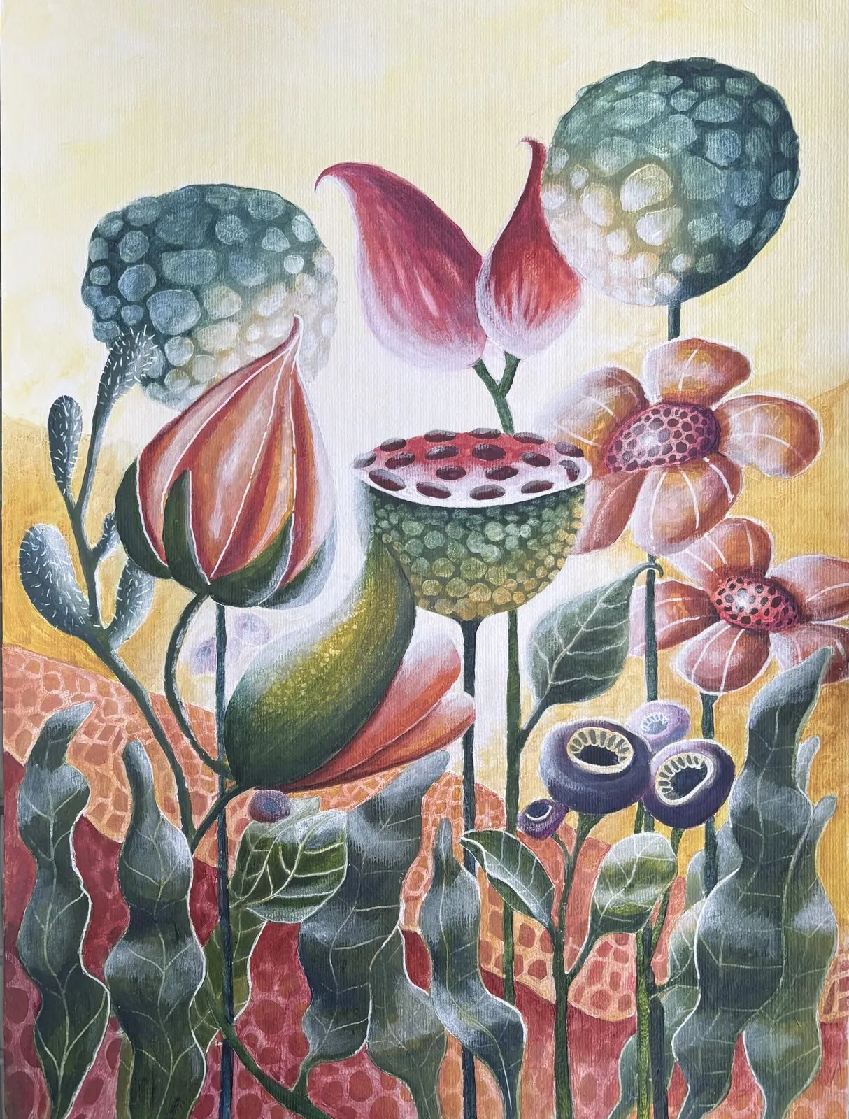 Akrylmålning Regnbågs dröm av Marie Bäckström Karlsson