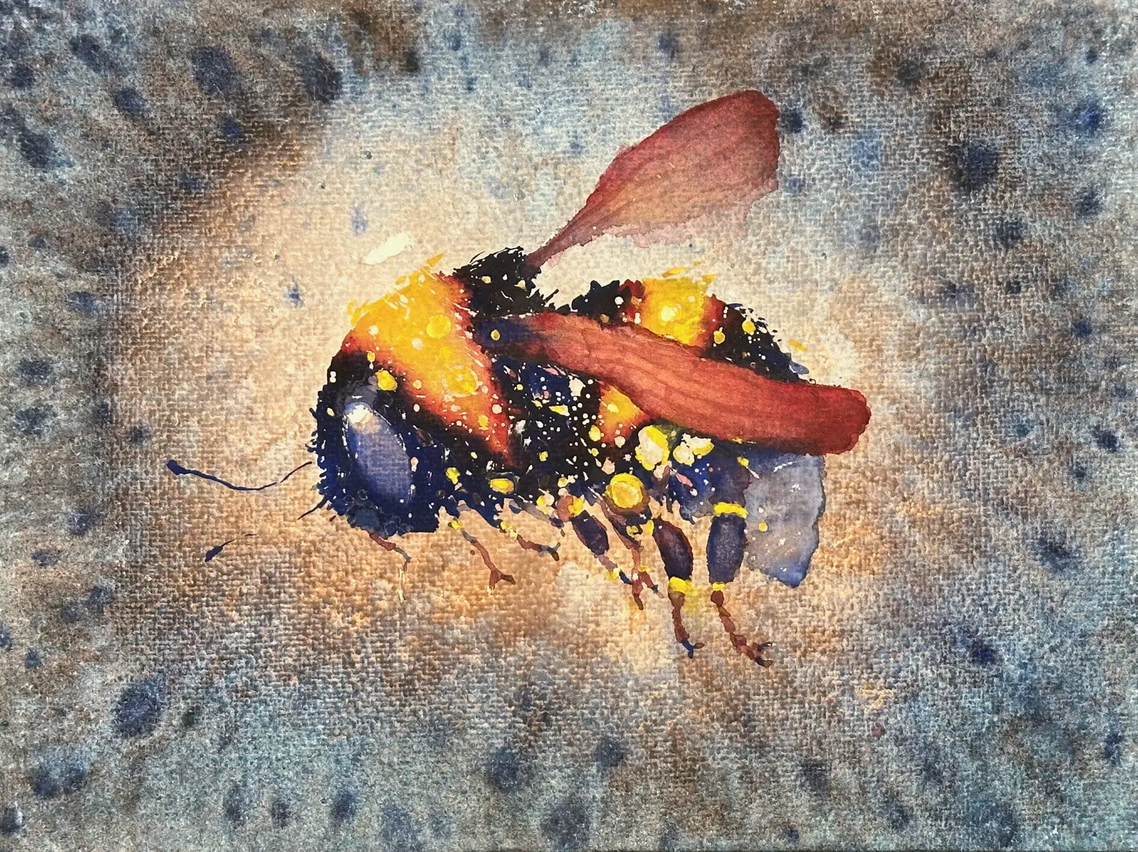 Akvarell Humlan svävar av Daniel Luther