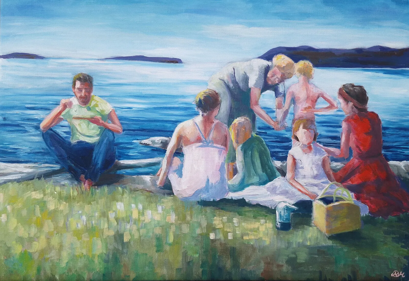 Oljemålning Picknick av Maria Oscarsson Marle
