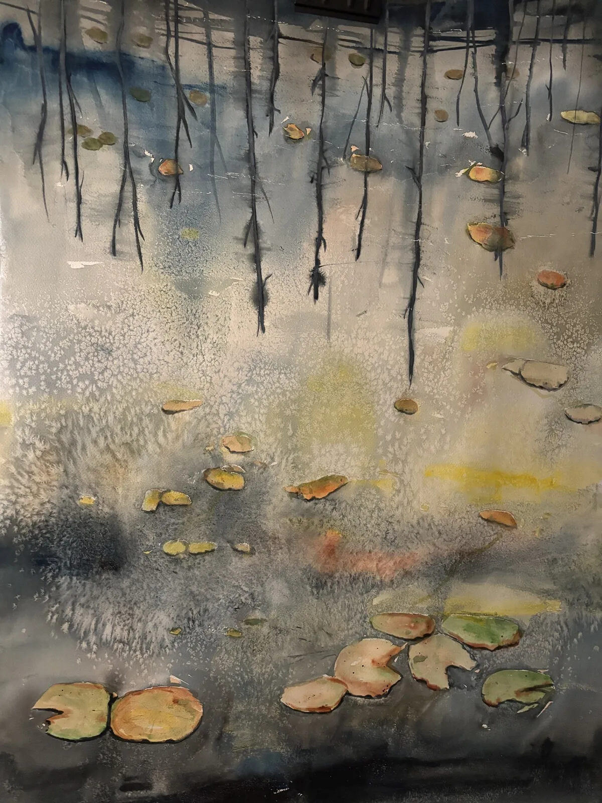 Akvarell Näckrosdamm av Birgitta Andersson