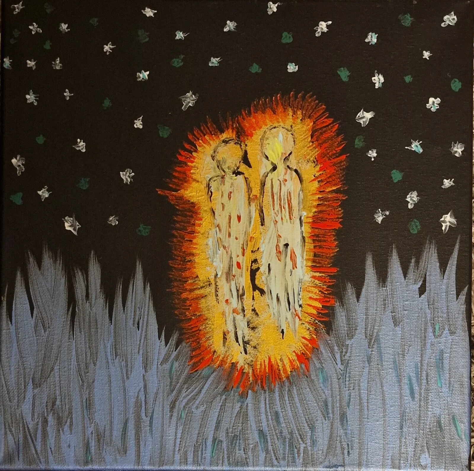 Akrylmålning Love that burns av Saraza