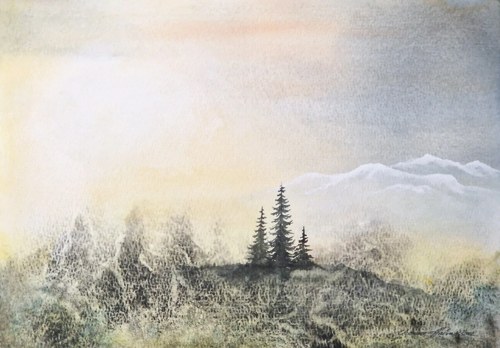 Akvarell D3 av Yvonne Halvarsson