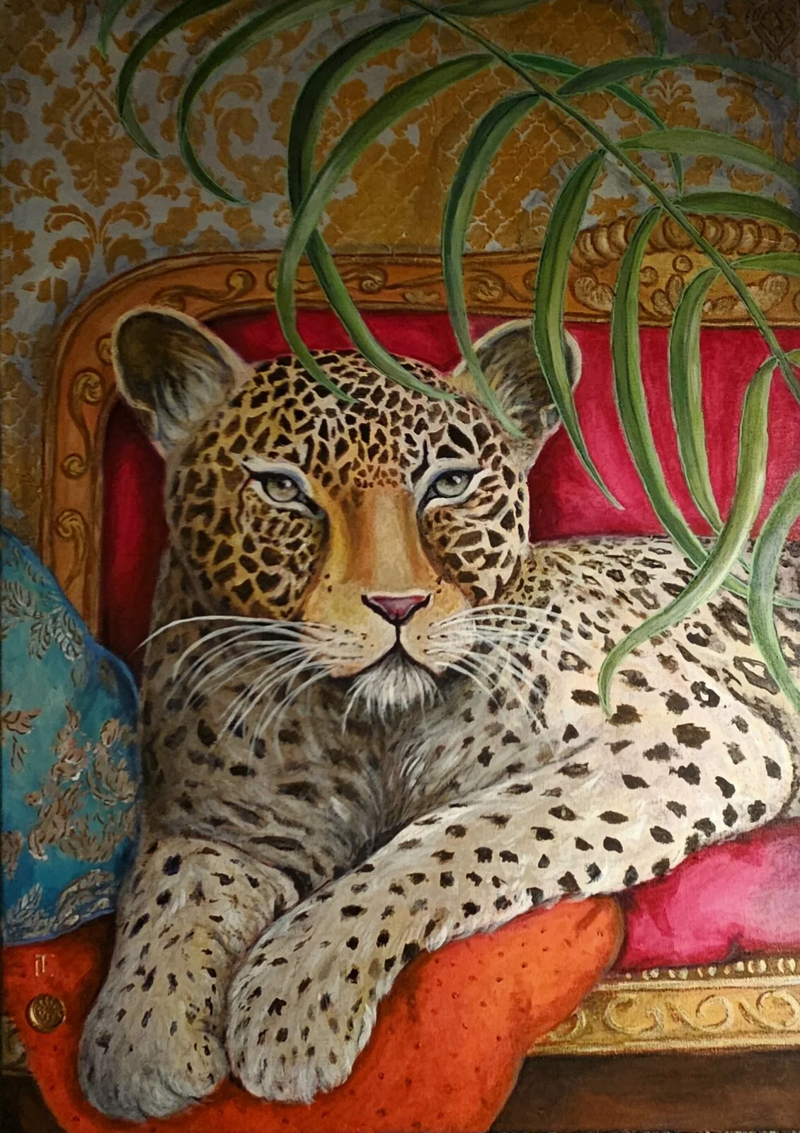 Akrylmålning Min leopard av Tove Landberg