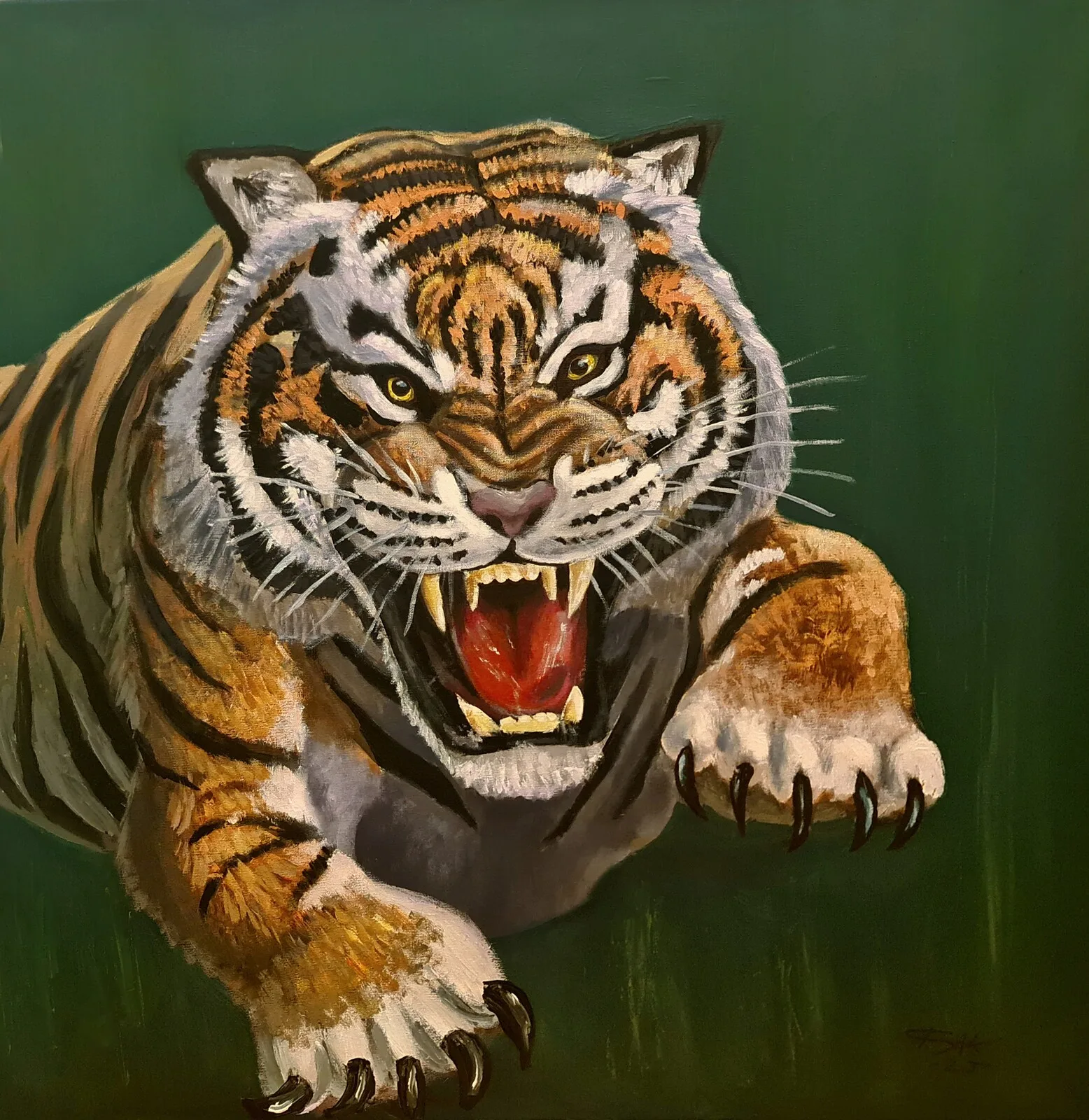 Akrylmålning Tiger av Isak Martinsson