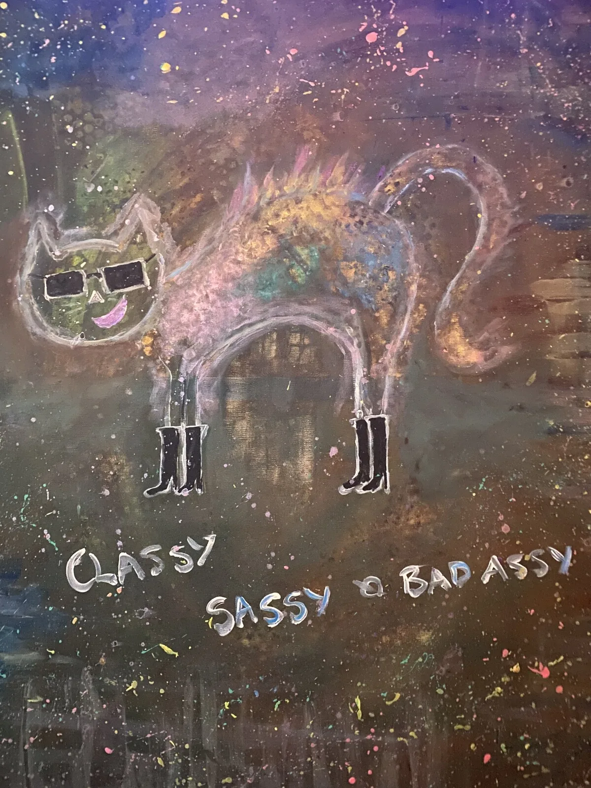 Akrylmålning Classy sassy & badassy av Teija Hiljanen