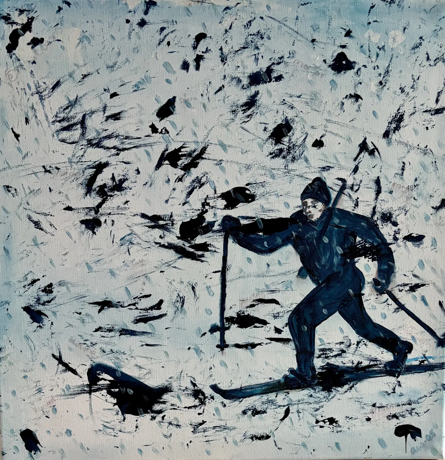 Akrylmålning Morfar av Anneli Werelius