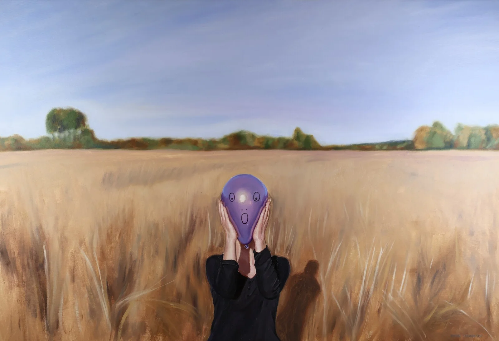 Oljemålning Här ska de bygga, sa de av Mimmie Strandkvist