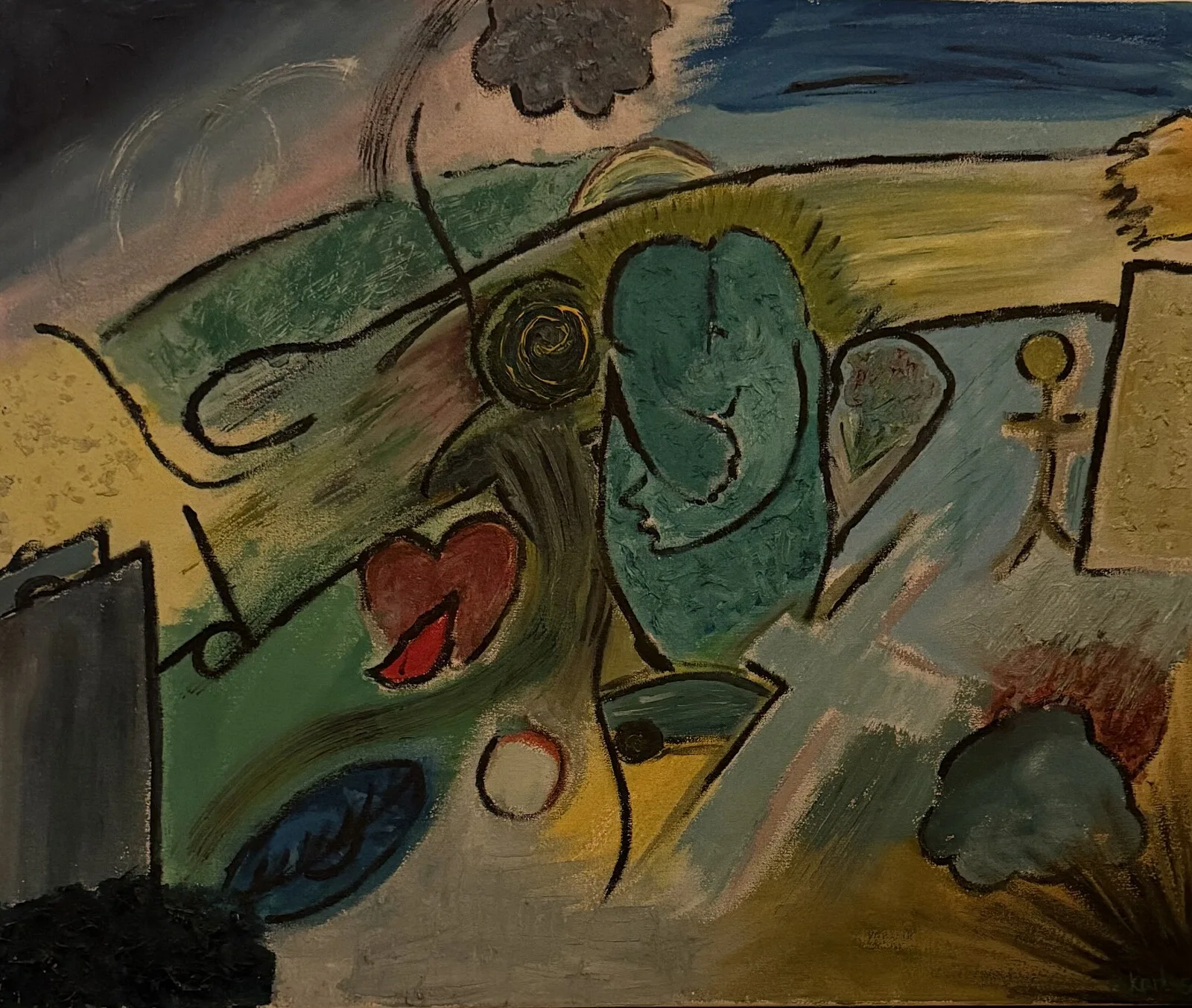 Oljemålning Leaving on a Jetplane av Ann-Charlotte Karlsson