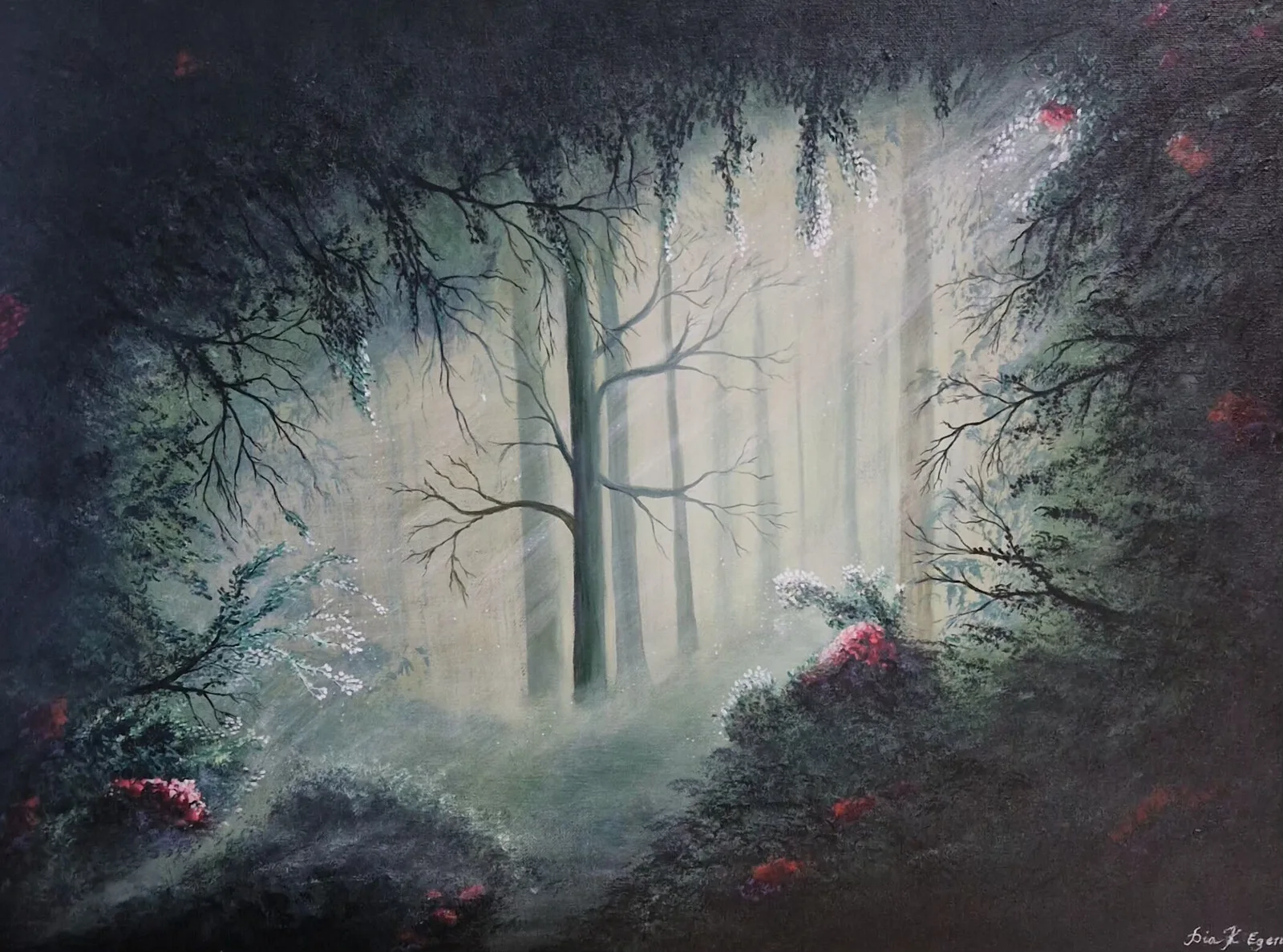 Akrylmålning Where The ligths wait av Pia K. Egeriis