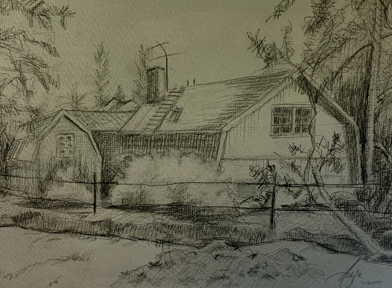 Sketch of back of house av Carlyle Minnaar