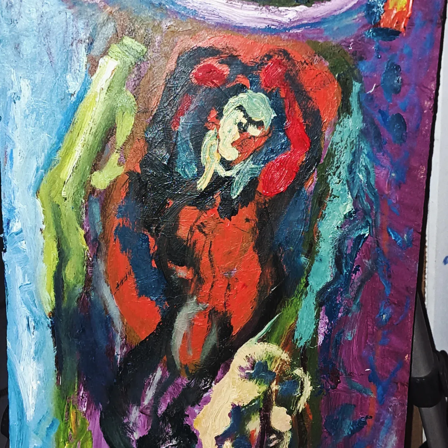 Oljemålning Detalj ur oljemålning av Shayan Rad