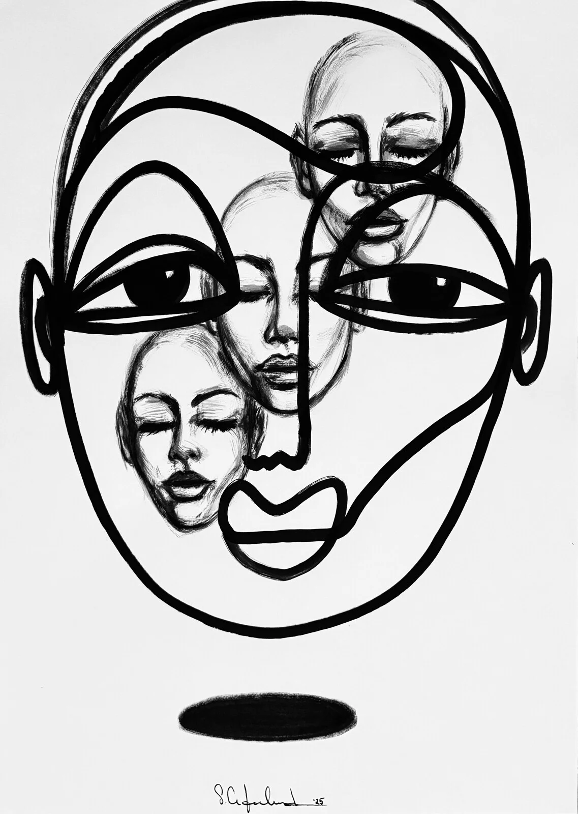 Akrylmålning Shadow of Whom av Susanne Cederlund