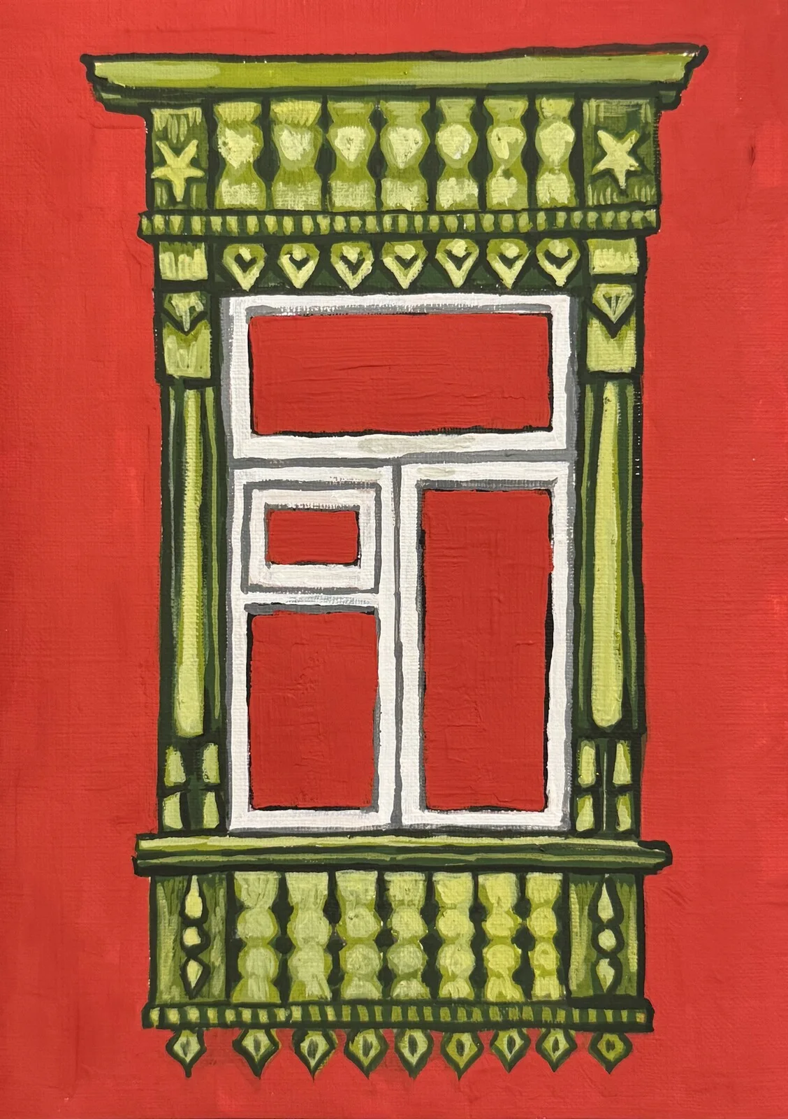 Akrylmålning Fönster av Ekaterina Dutkevich