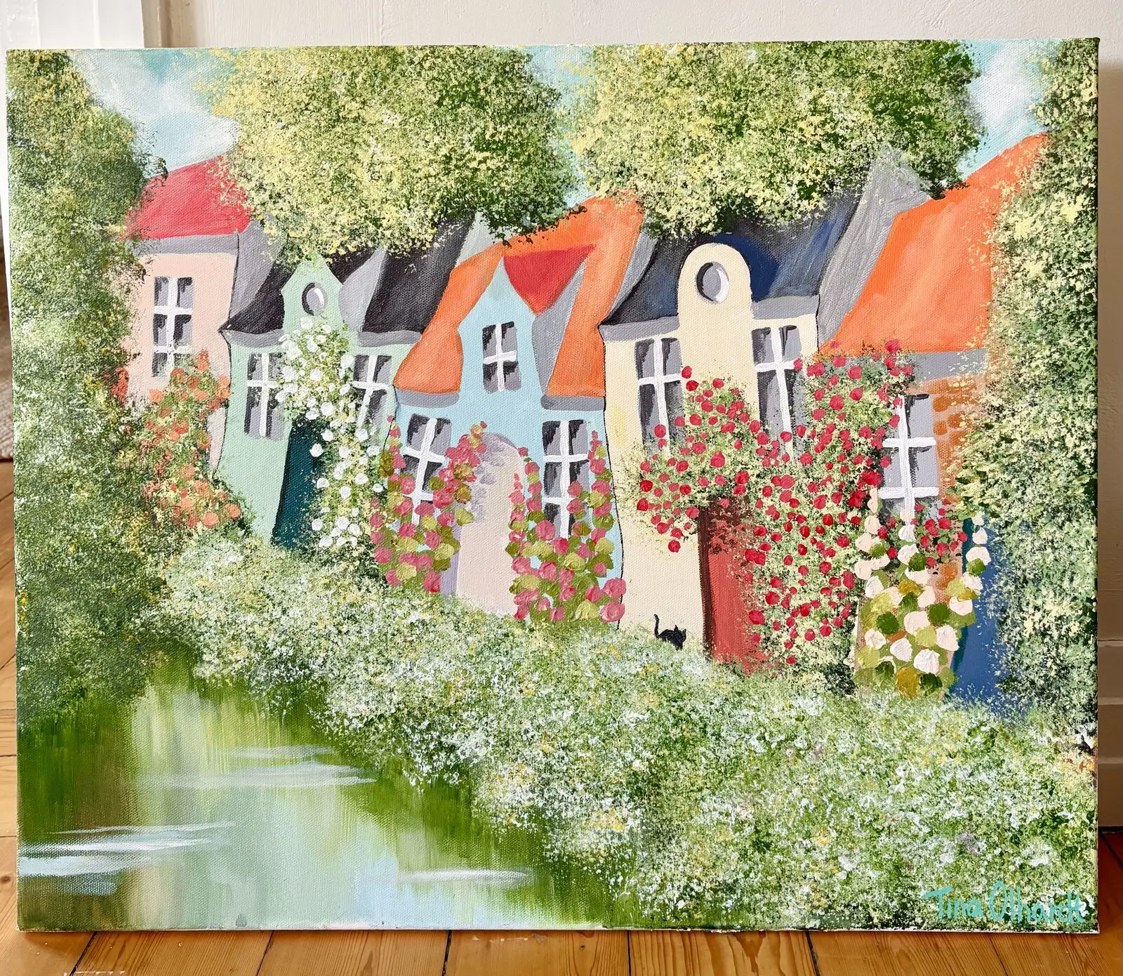 Akrylmålning Kanalen av Tina Olhardt