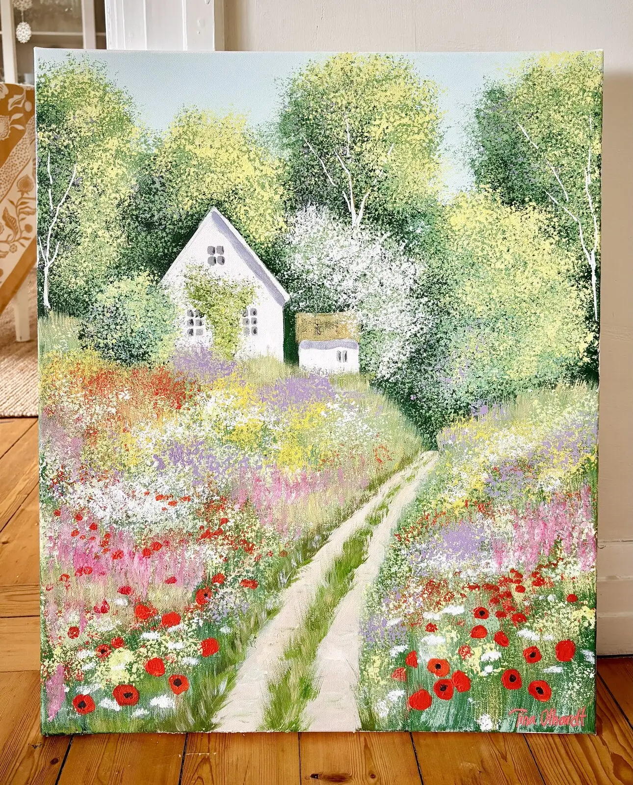 Akrylmålning Blomster av Tina Olhardt