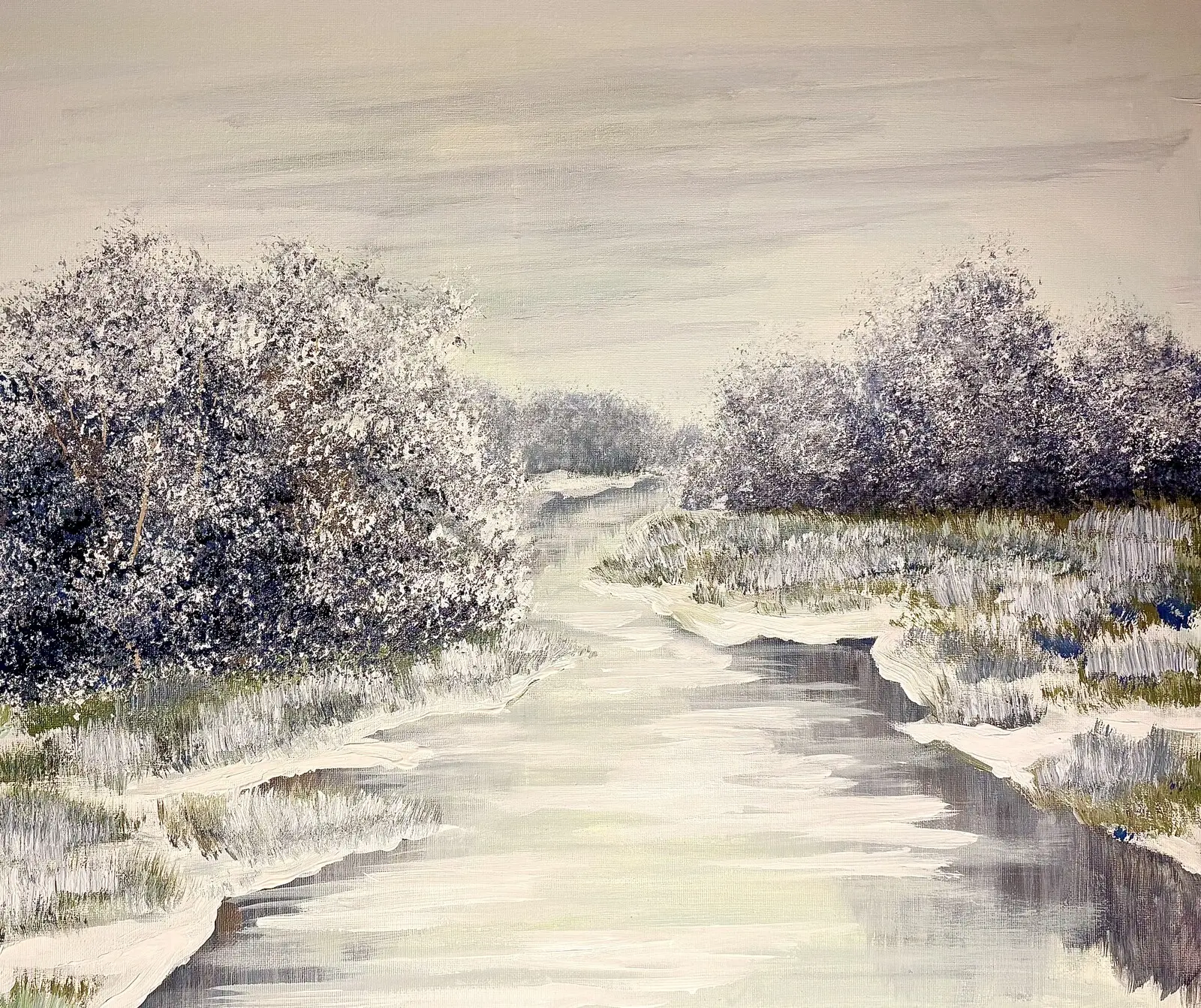 Akrylmålning Vintertid av Tina Olhardt