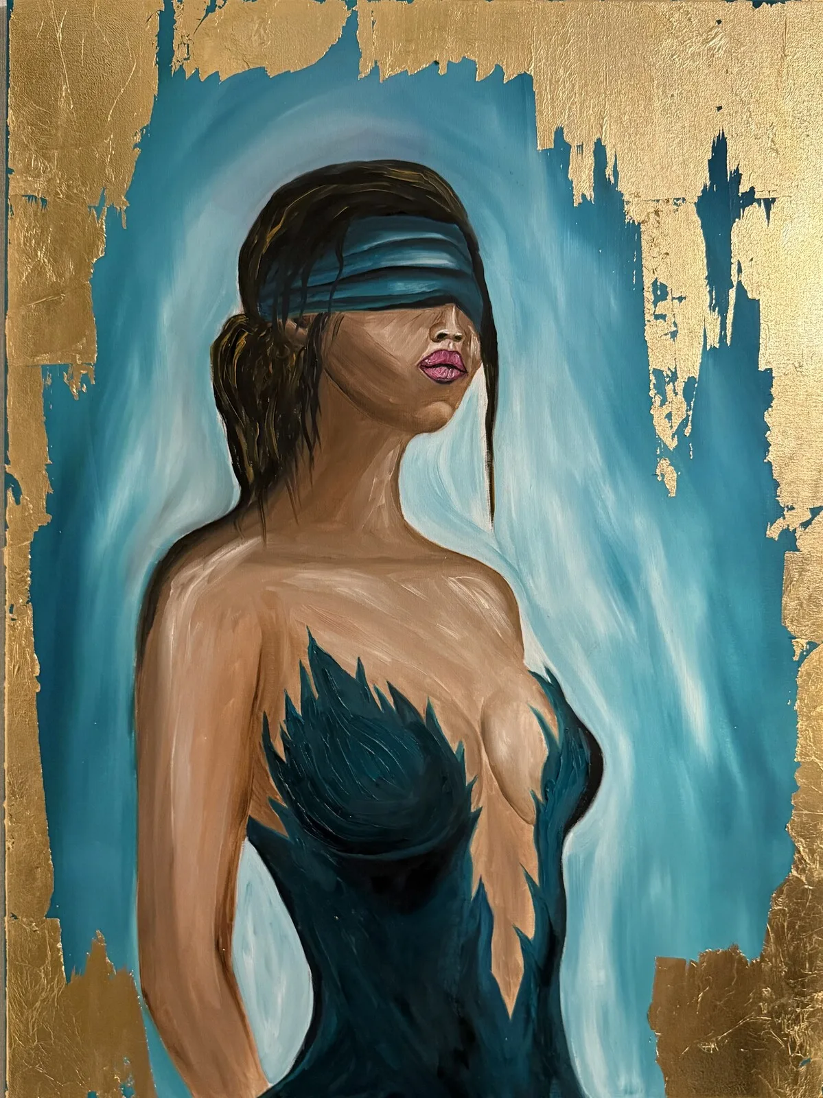 Oljemålning Unseen strength av Sara Askelund