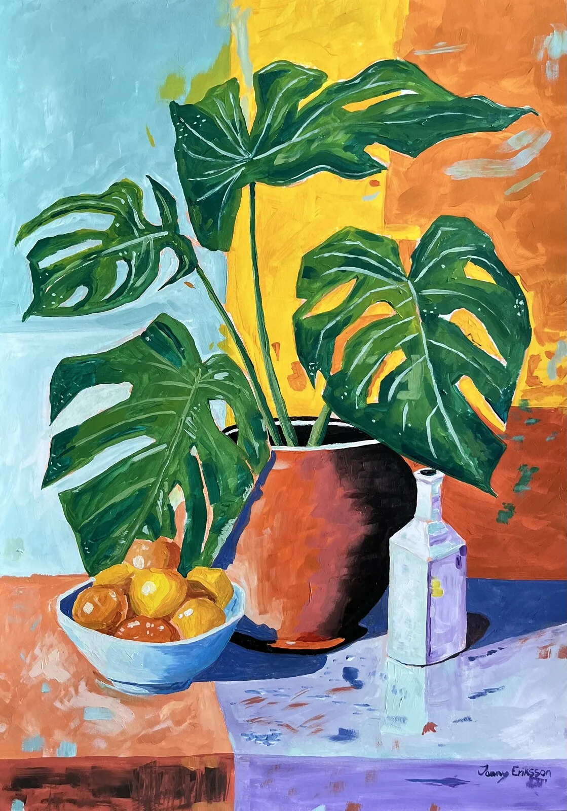 Akrylmålning Södermalm av Jonny Eriksson